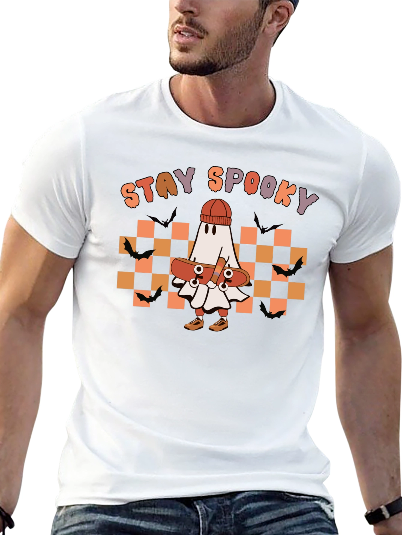Stay Spooky Ghost Skateboard T-Shirt