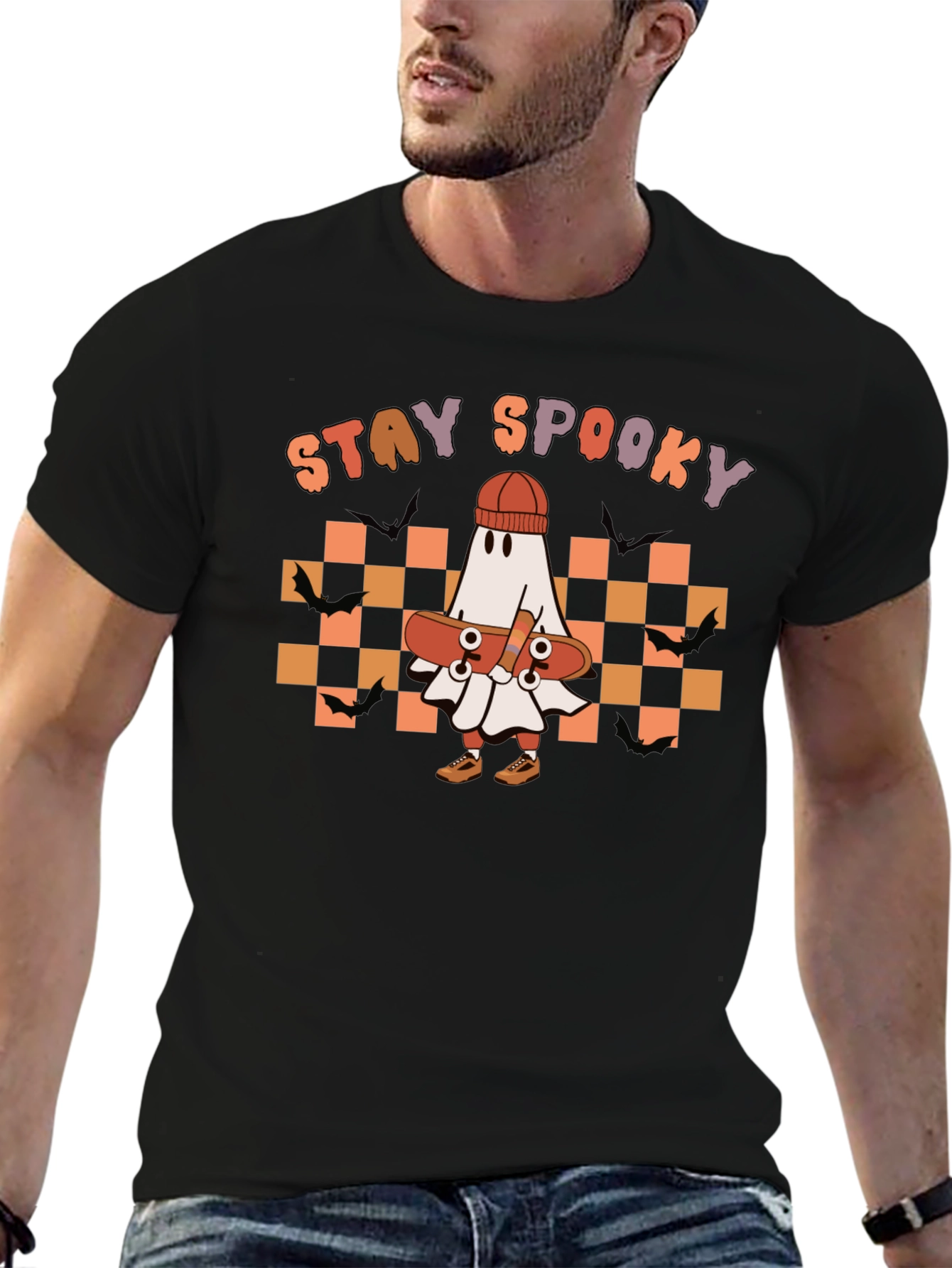 Stay Spooky Ghost Skateboard T-Shirt