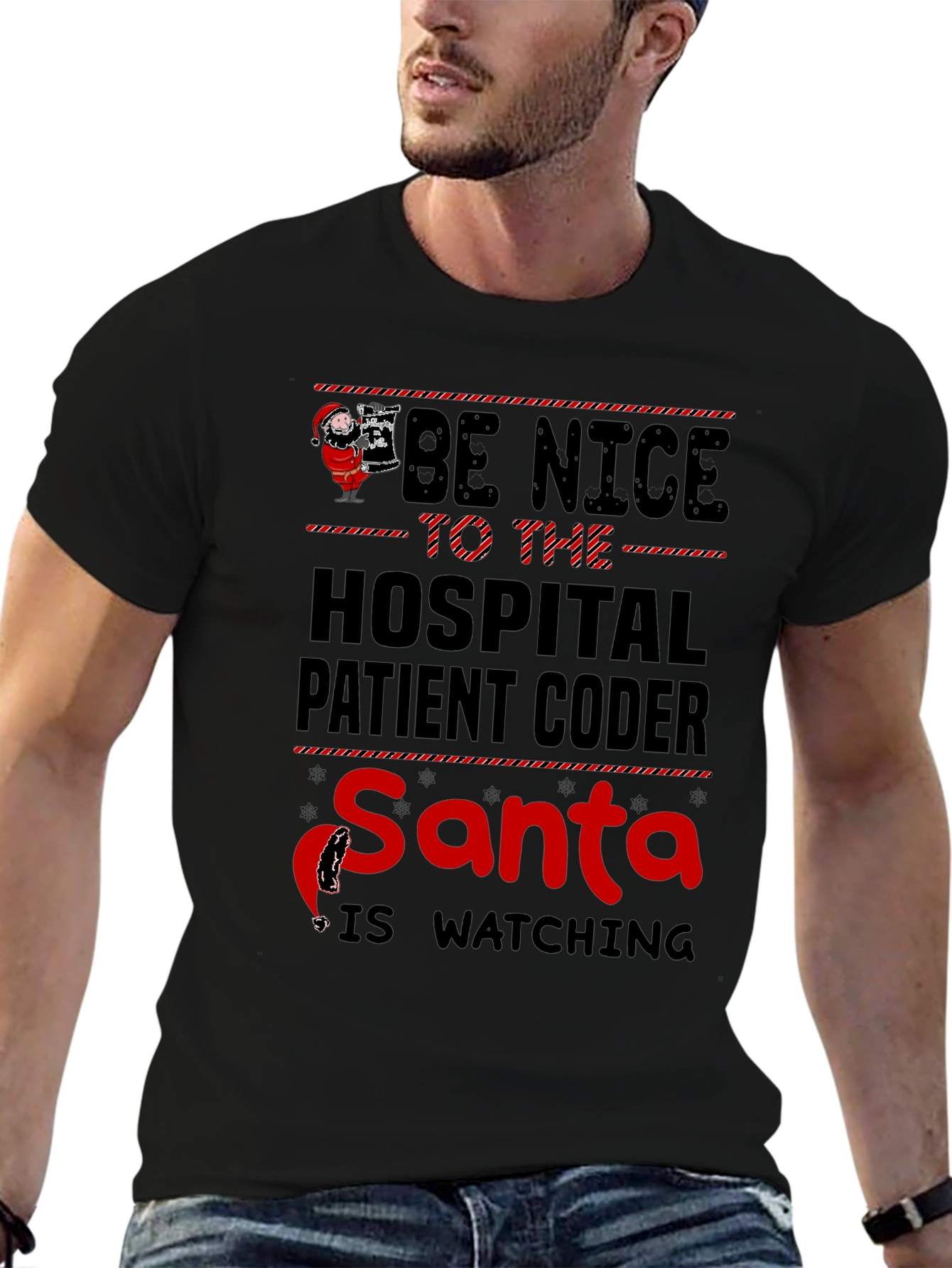 Funny Christmas Hospital Coder Santa T-Shirt