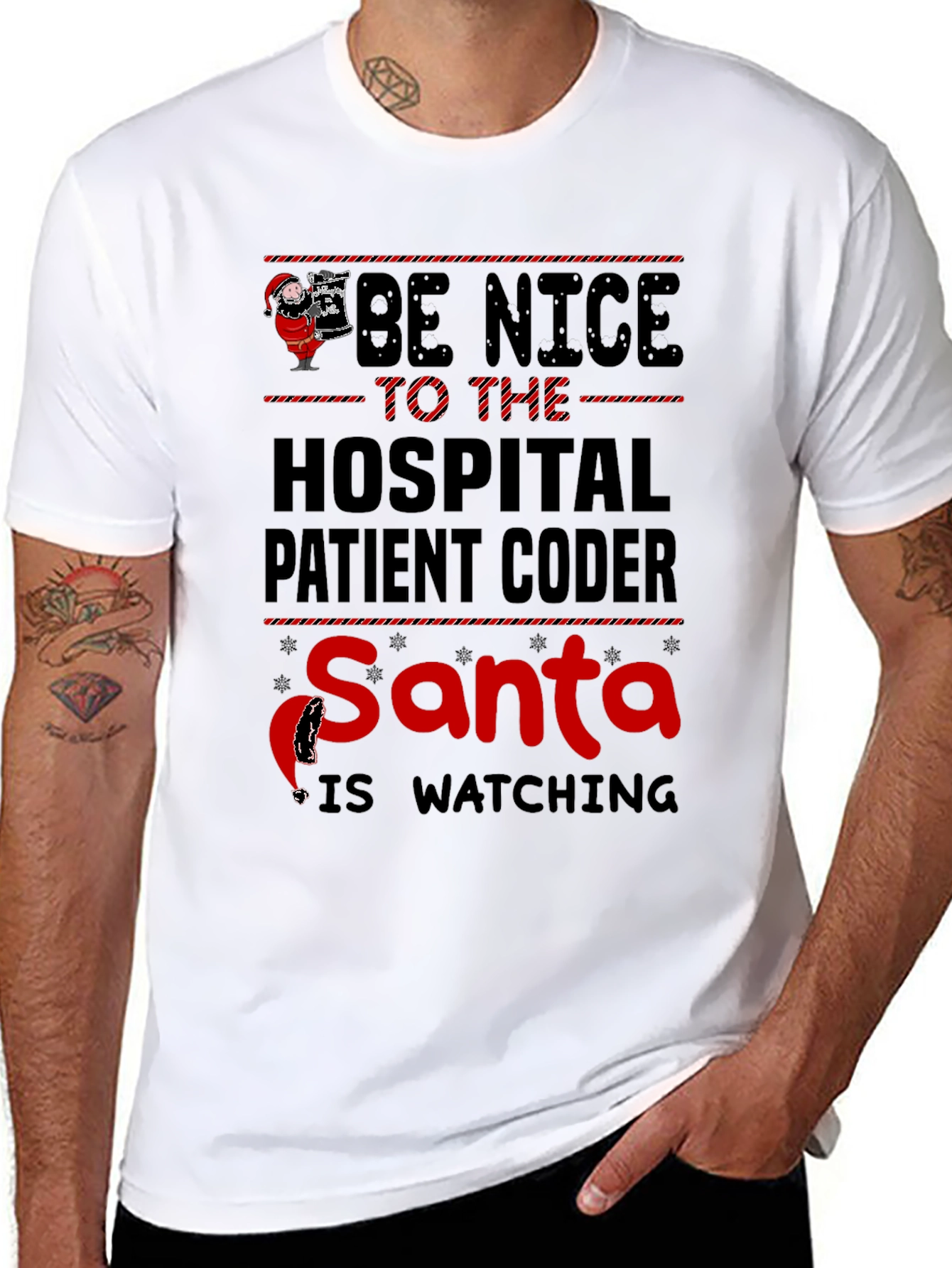 Funny Christmas Hospital Coder Santa T-Shirt