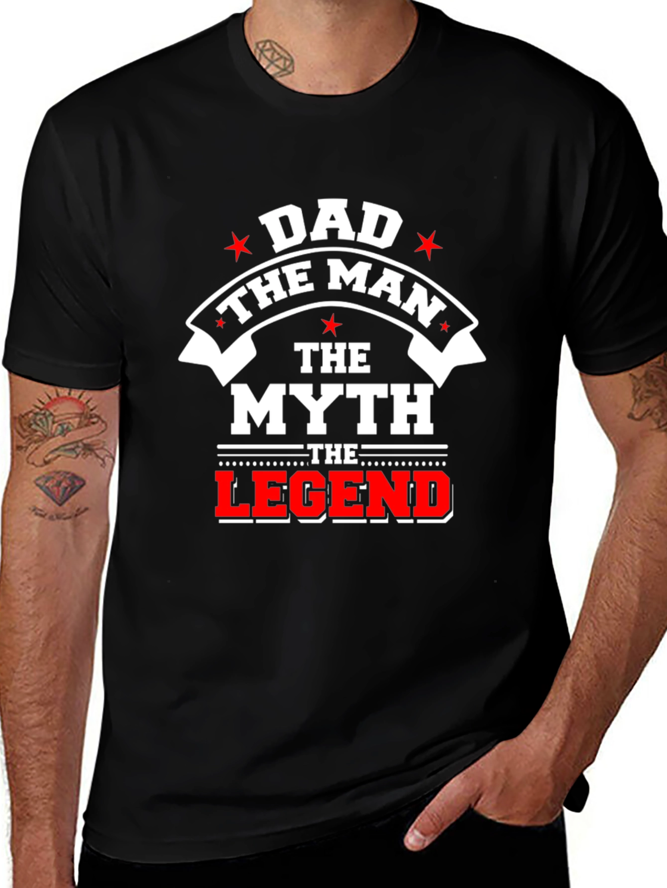 Dad The Man The Myth The Legend Black T-Shirt