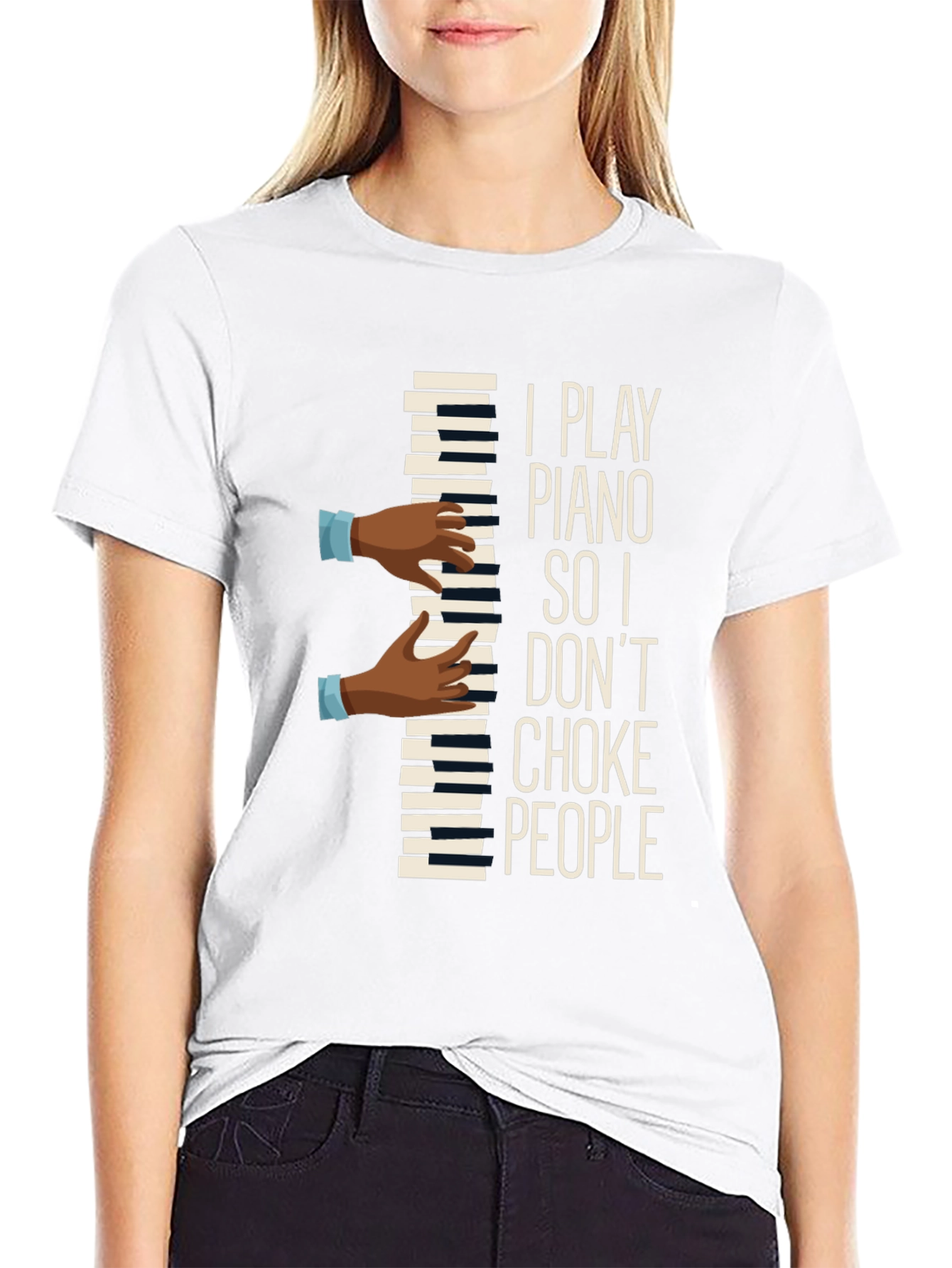 Piano Player Graphic Tee - Musical Humor T-Shirt