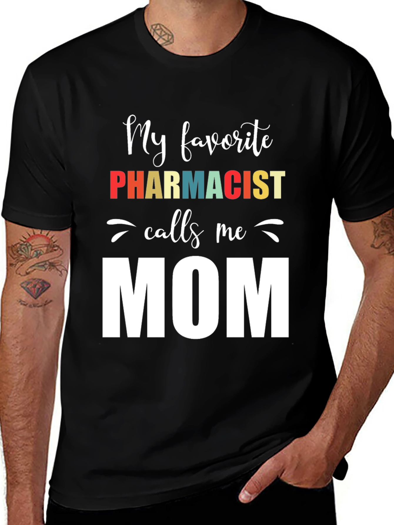 Pharmacist Mom Graphic T-Shirt - Black