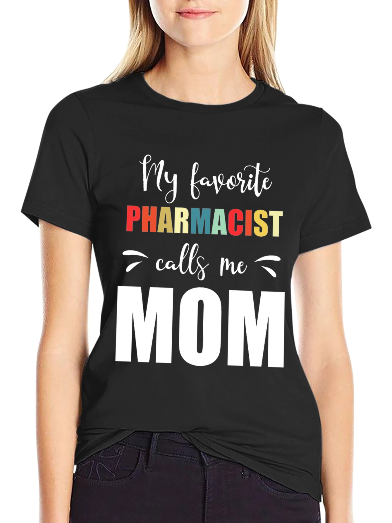 Pharmacist Mom Graphic T-Shirt - Black