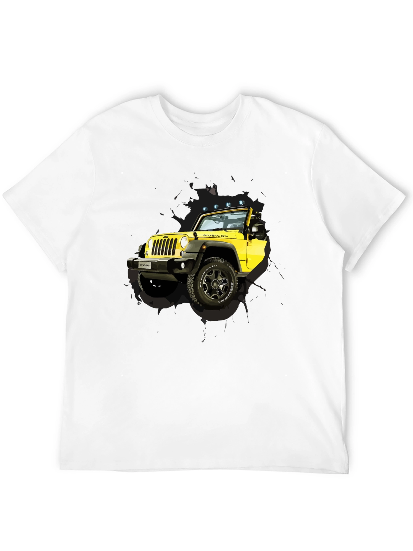 Yellow Jeep Rubicon Graphic Tee - Mens Black T-Shirt