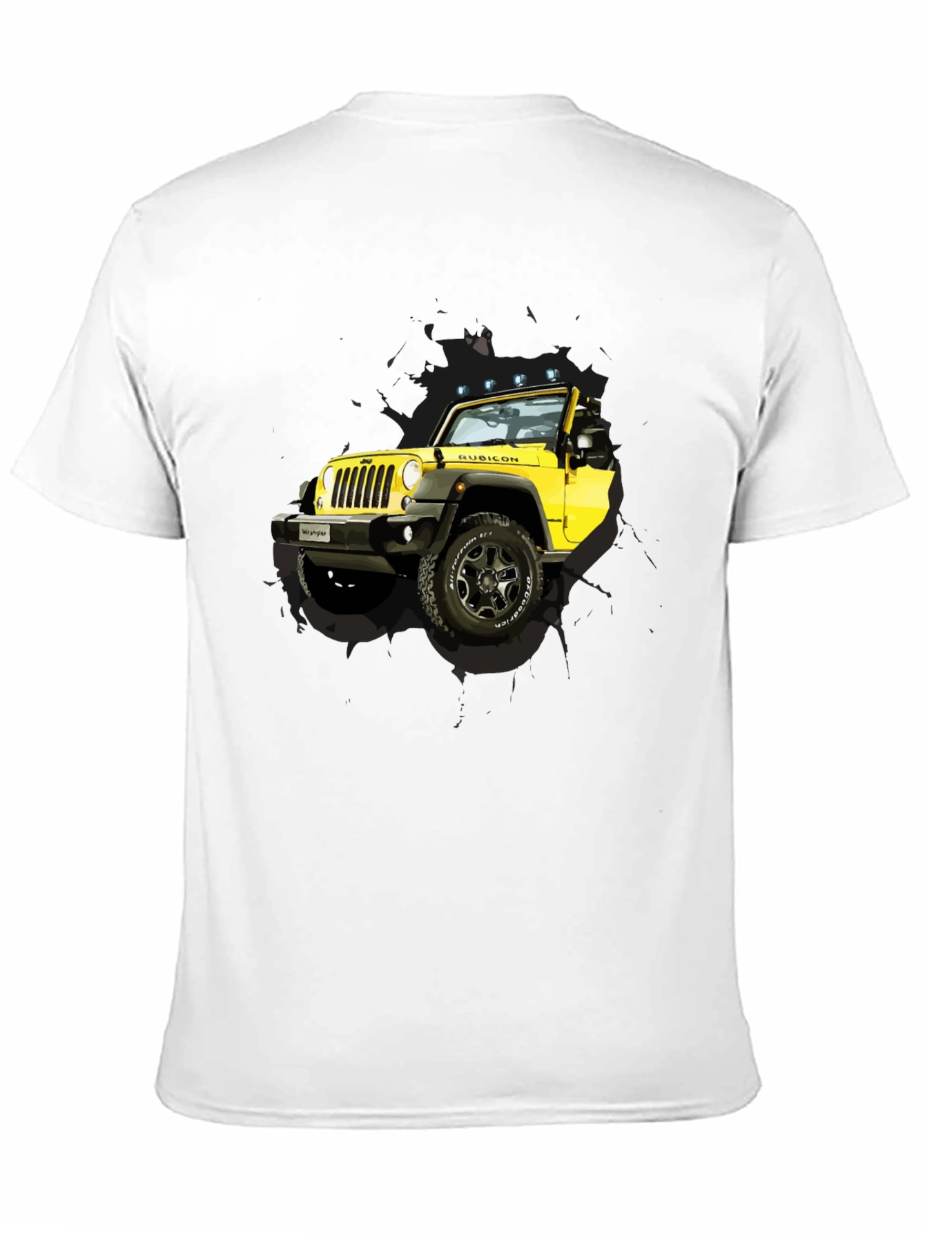 Yellow Jeep Rubicon Graphic Tee - Mens Black T-Shirt
