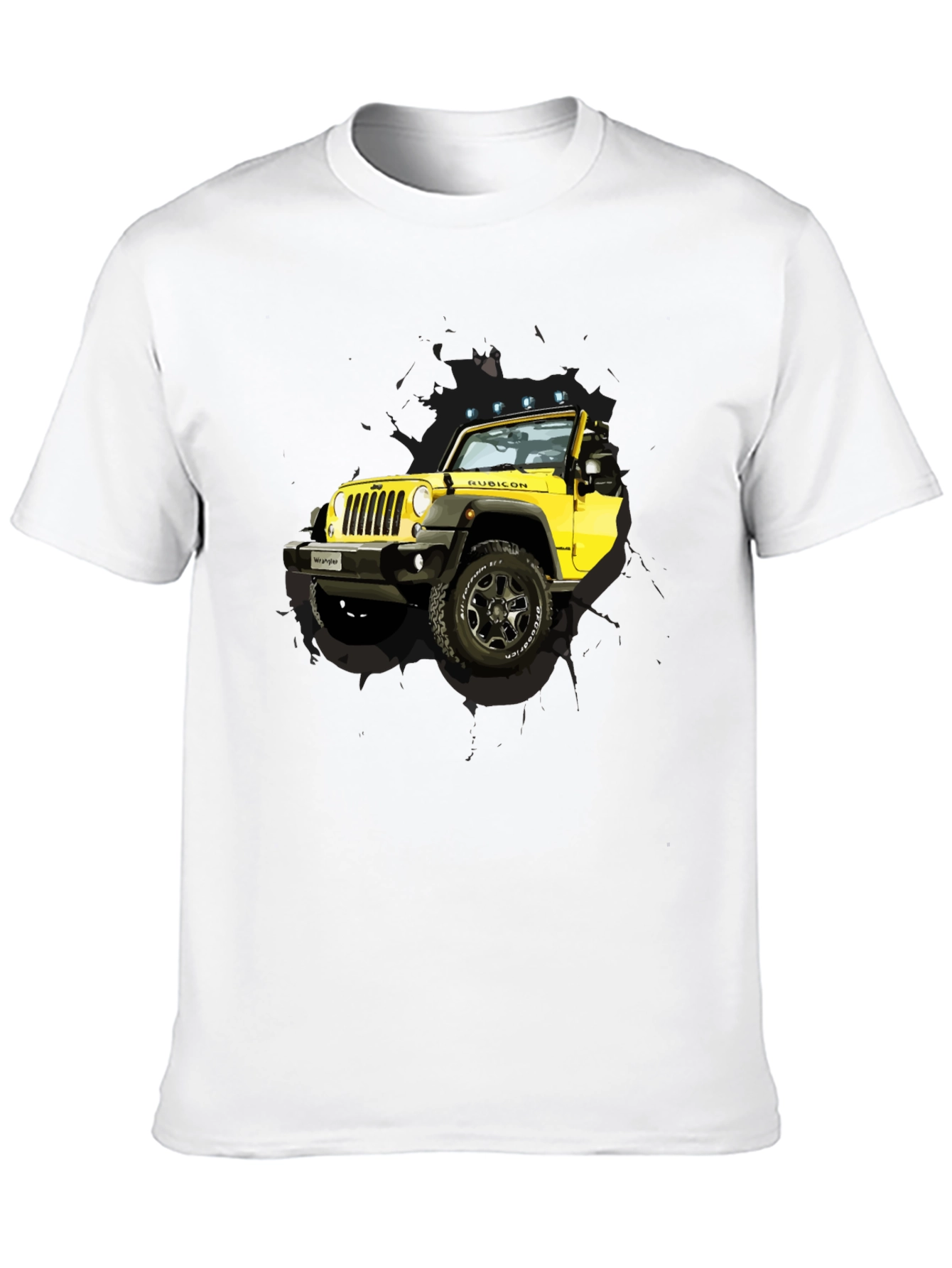 Yellow Jeep Rubicon Graphic Tee - Mens Black T-Shirt