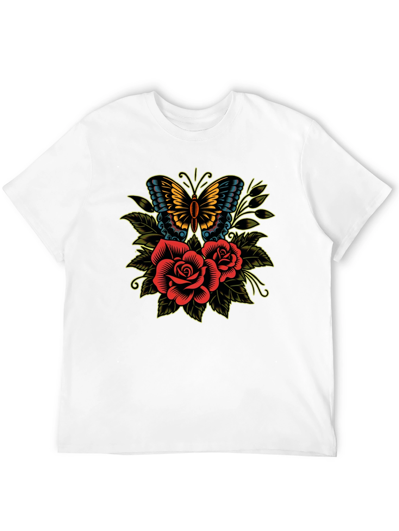 Butterfly & Roses Graphic T-Shirt