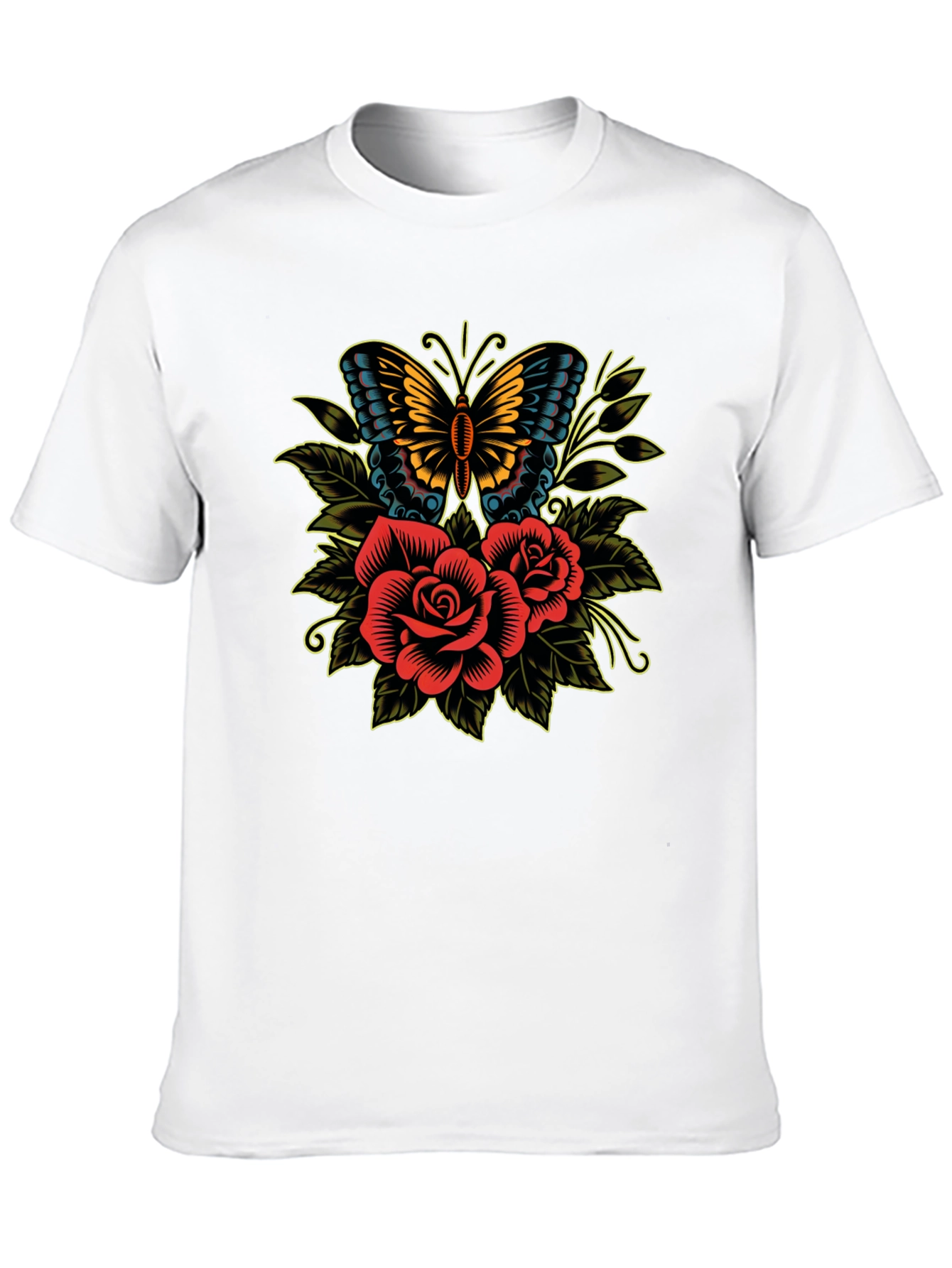 Butterfly & Roses Graphic T-Shirt