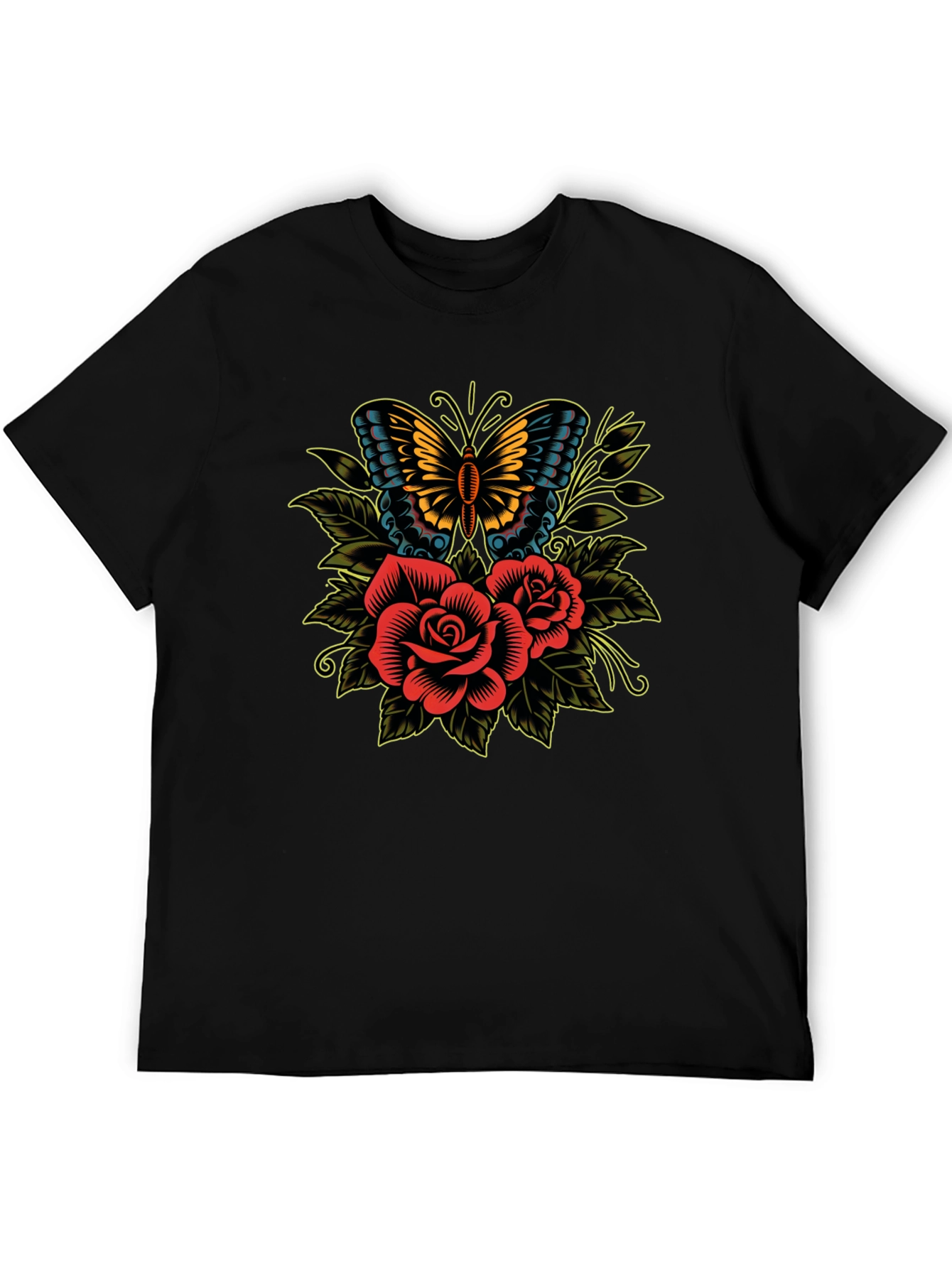 Butterfly & Roses Graphic T-Shirt