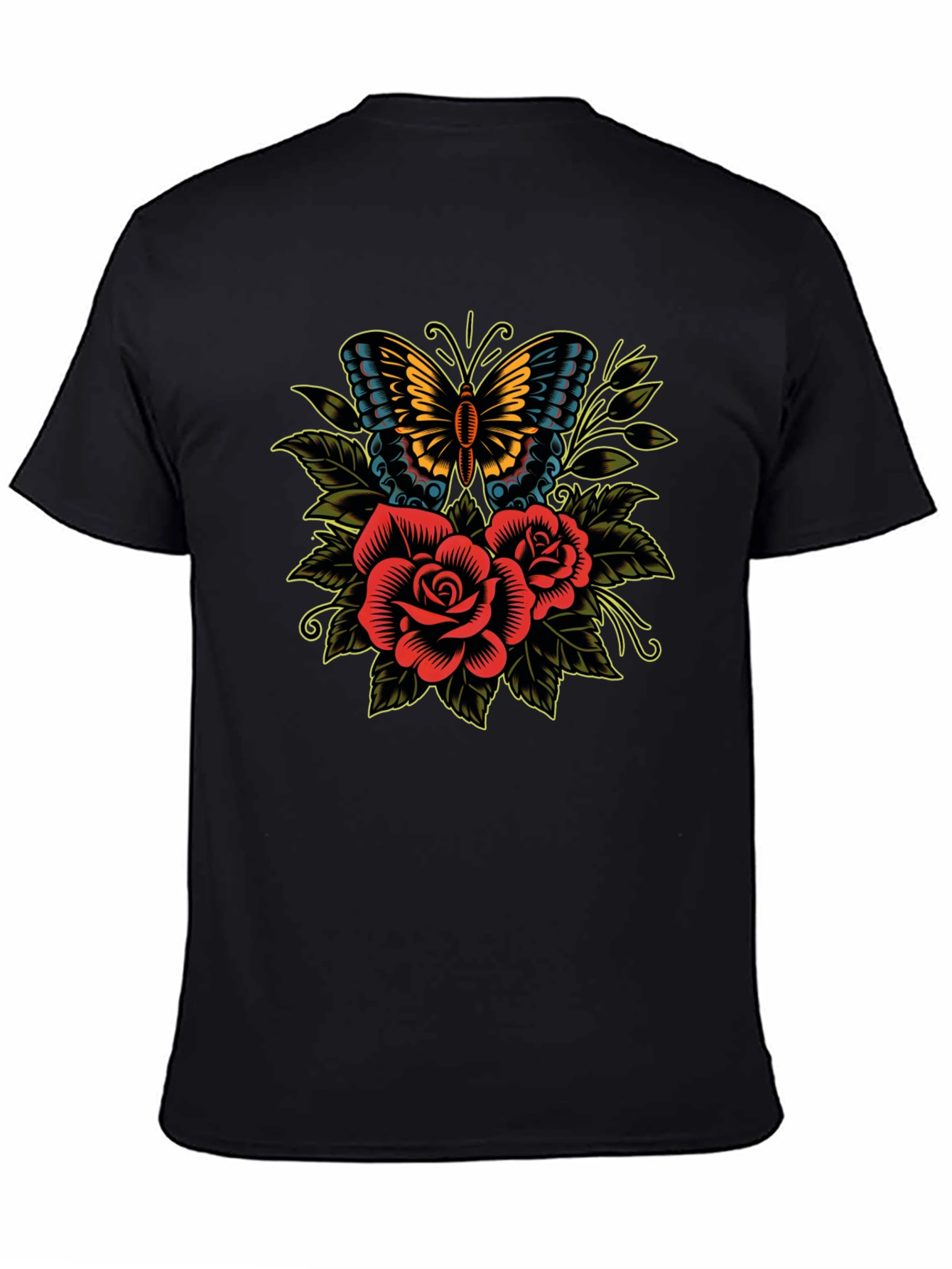 Butterfly & Roses Graphic T-Shirt