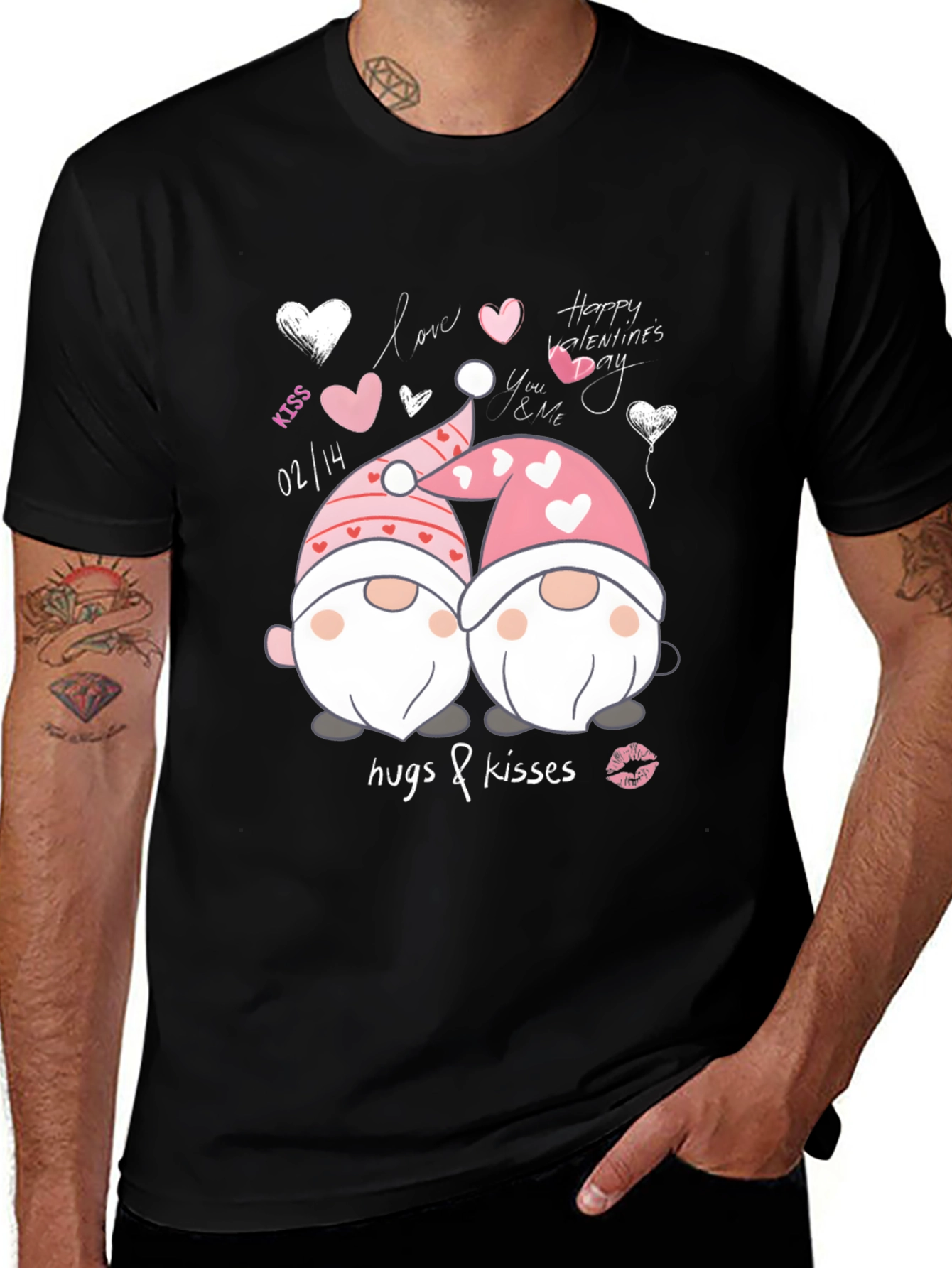 Valentines Day Gnomes T-Shirt - Hugs & Kisses