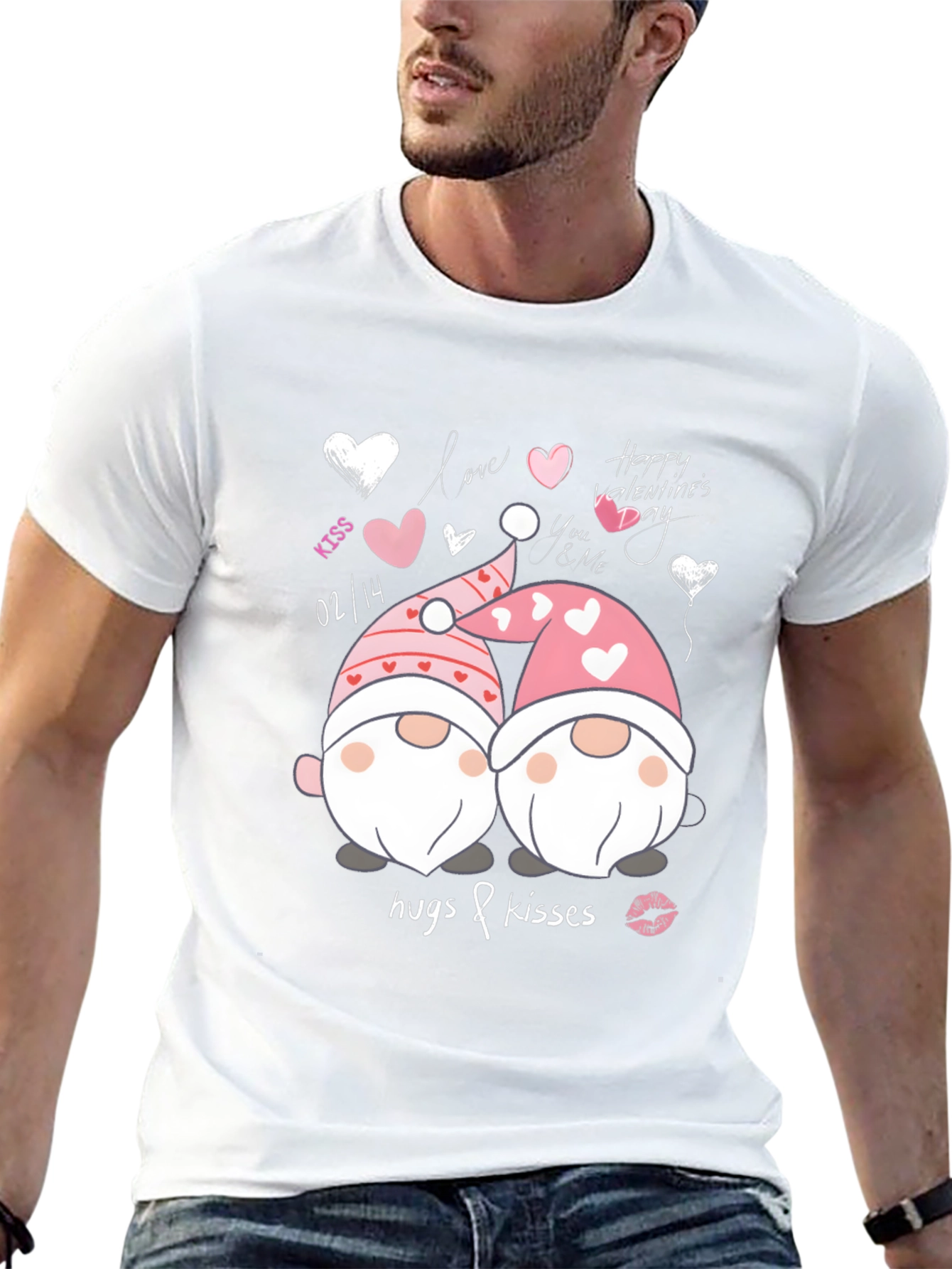 Valentines Day Gnomes T-Shirt - Hugs & Kisses