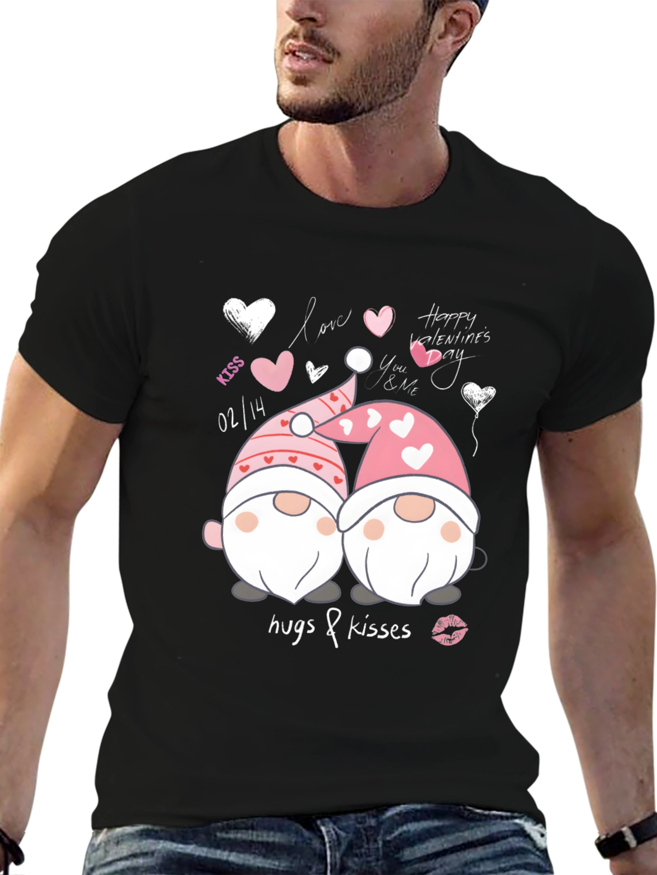 Valentines Day Gnomes T-Shirt - Hugs & Kisses