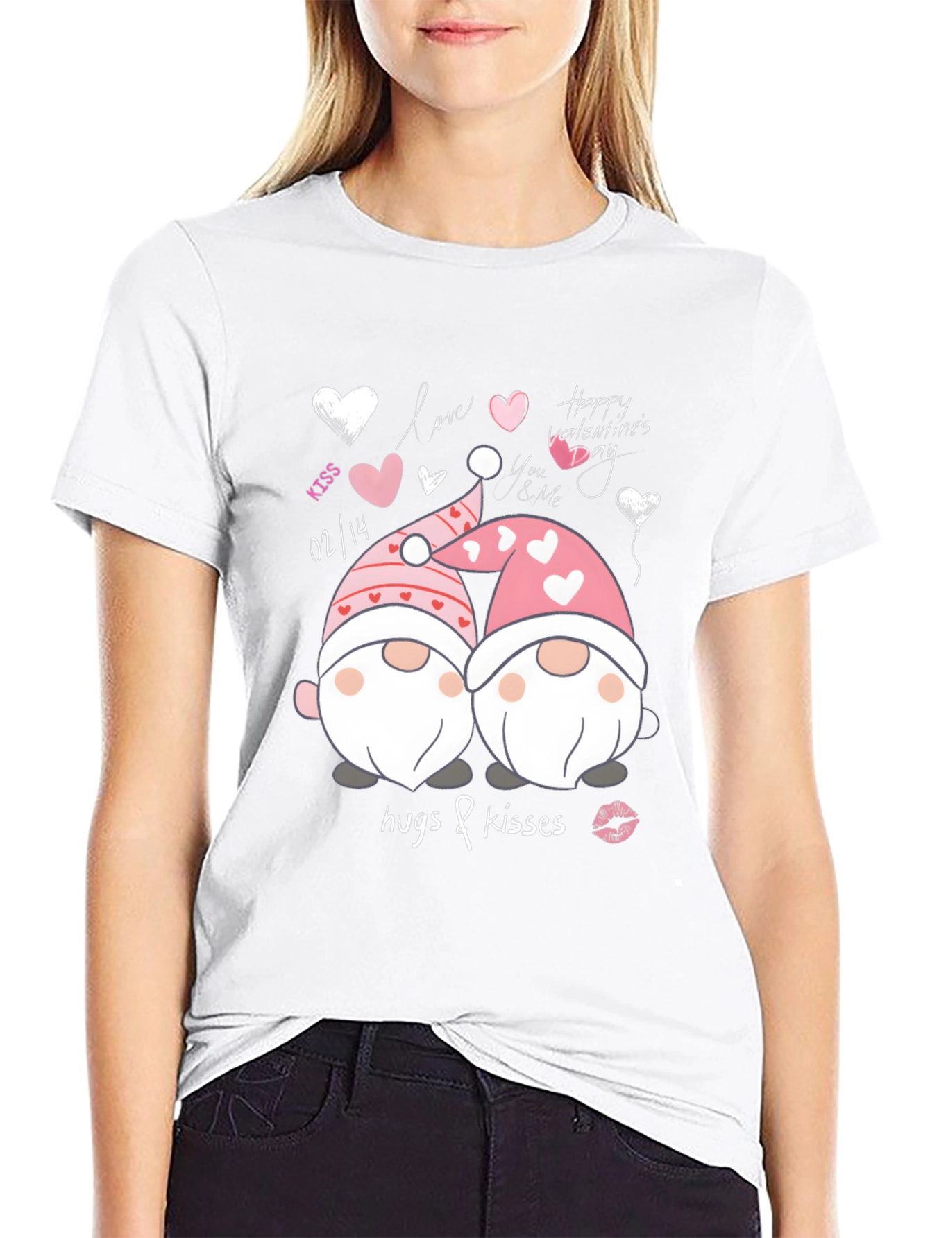 Valentines Day Gnomes T-Shirt - Hugs & Kisses