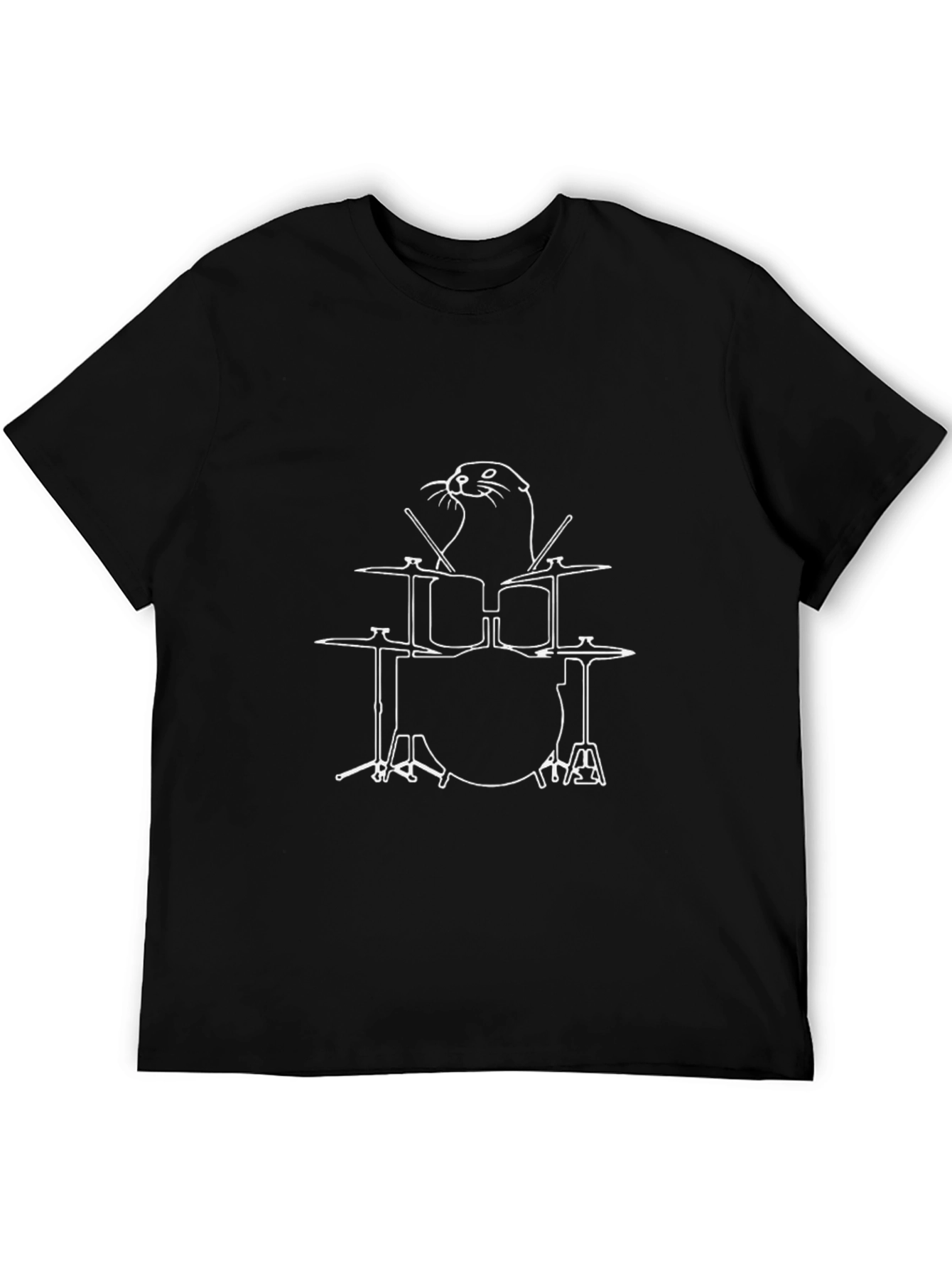 Otter Drummer Graphic Tee - Music Lover T-Shirt