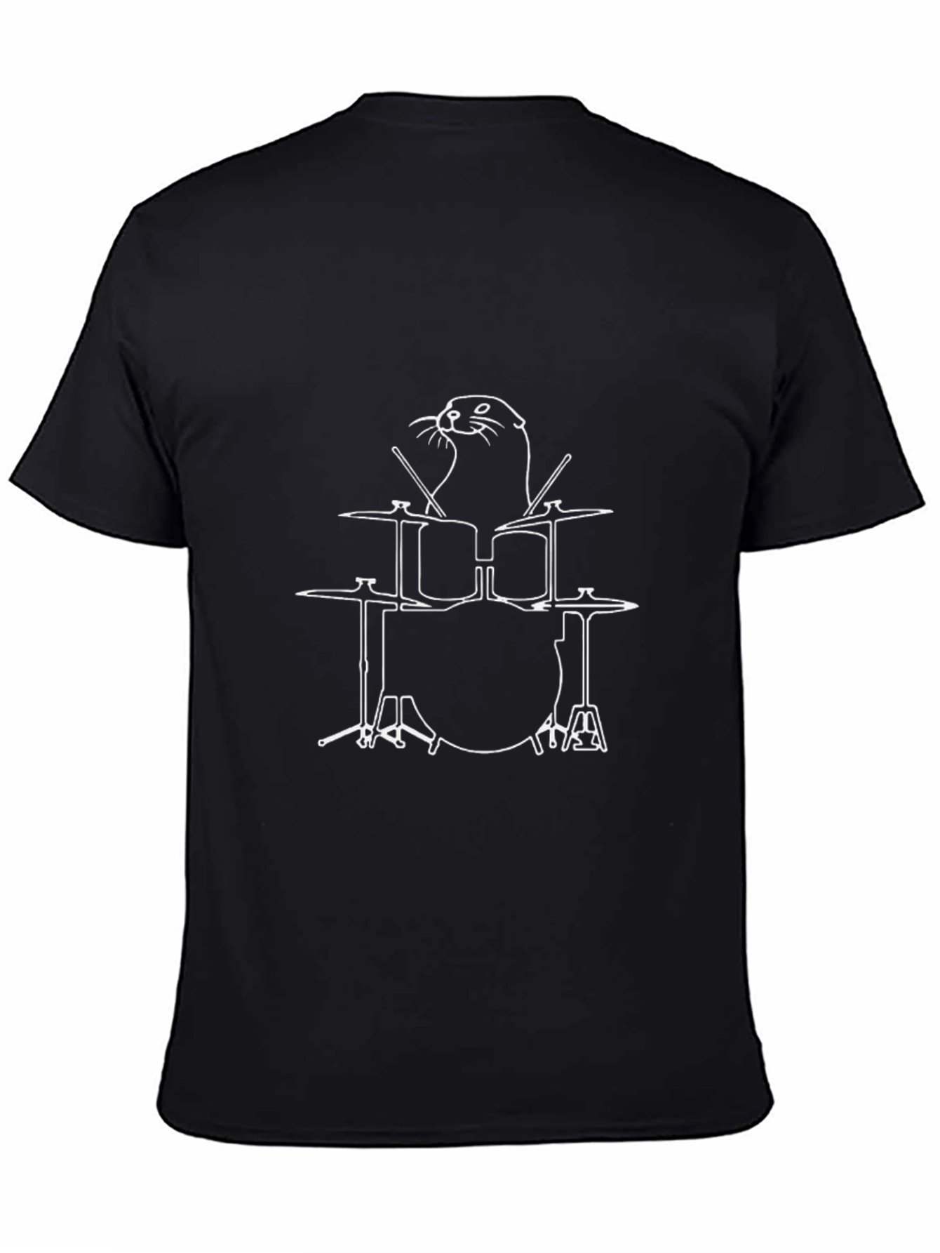 Otter Drummer Graphic Tee - Music Lover T-Shirt