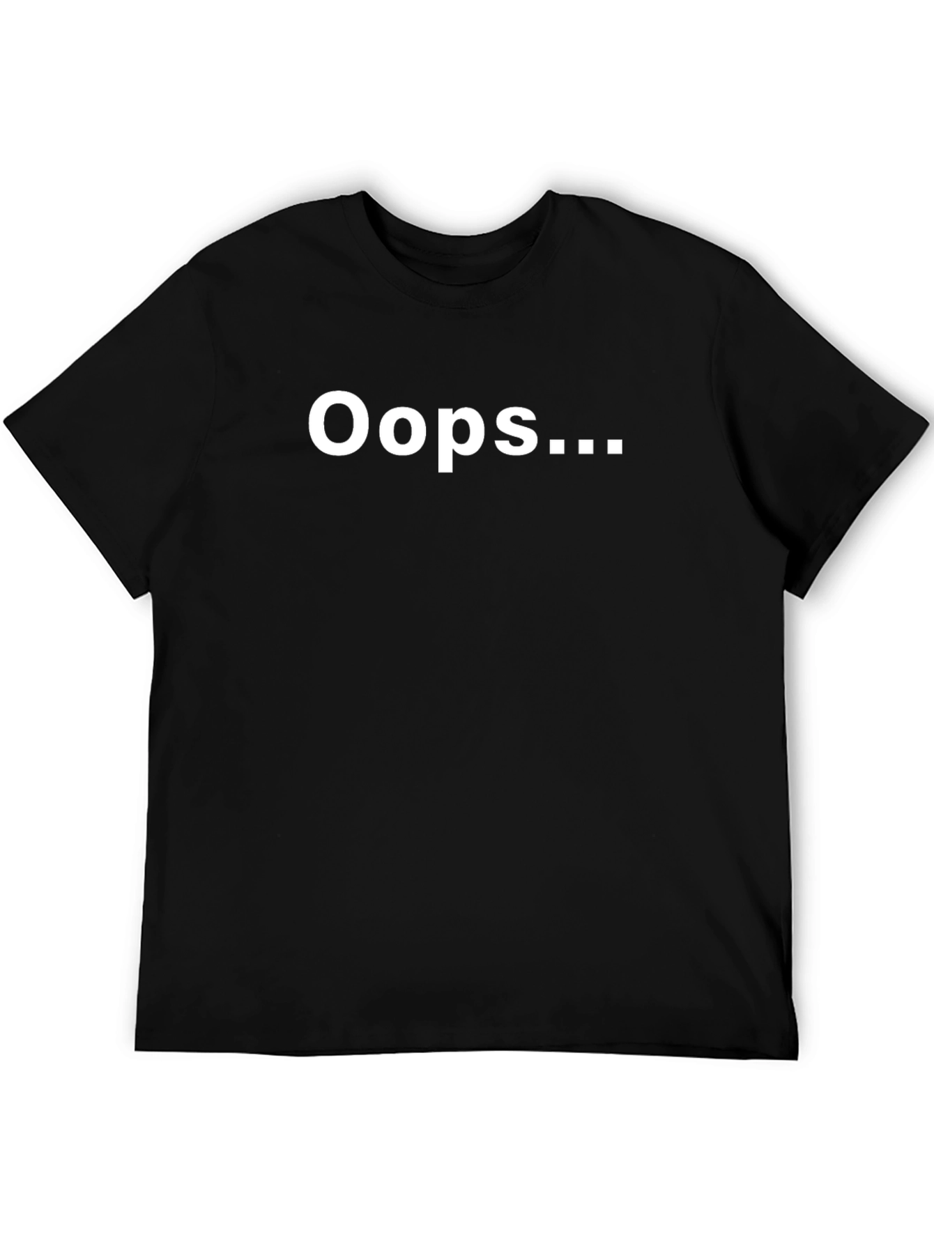 Oops Graphic Tee - Casual Black T-Shirt