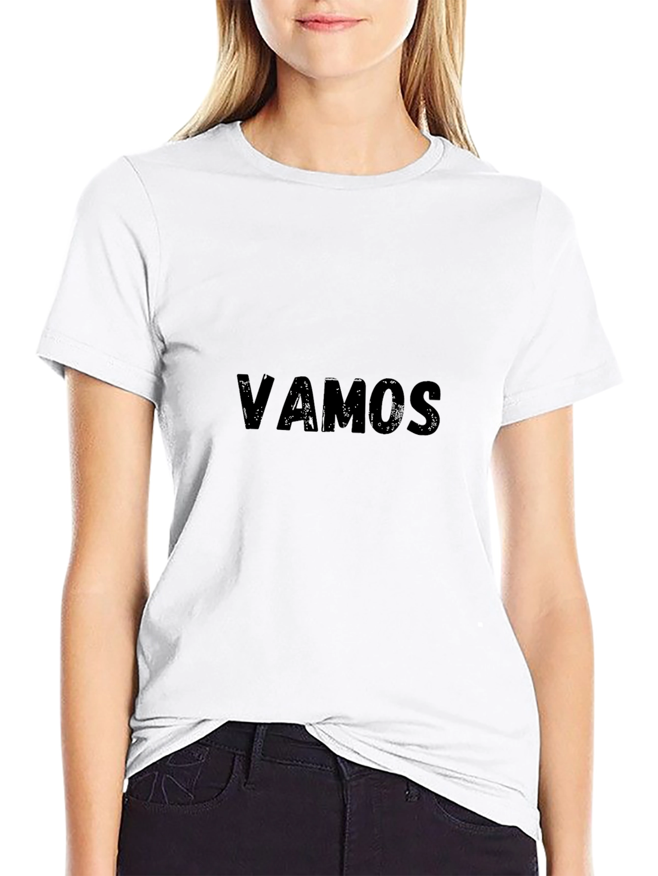 Stylish Black VAMOS Graphic Tee