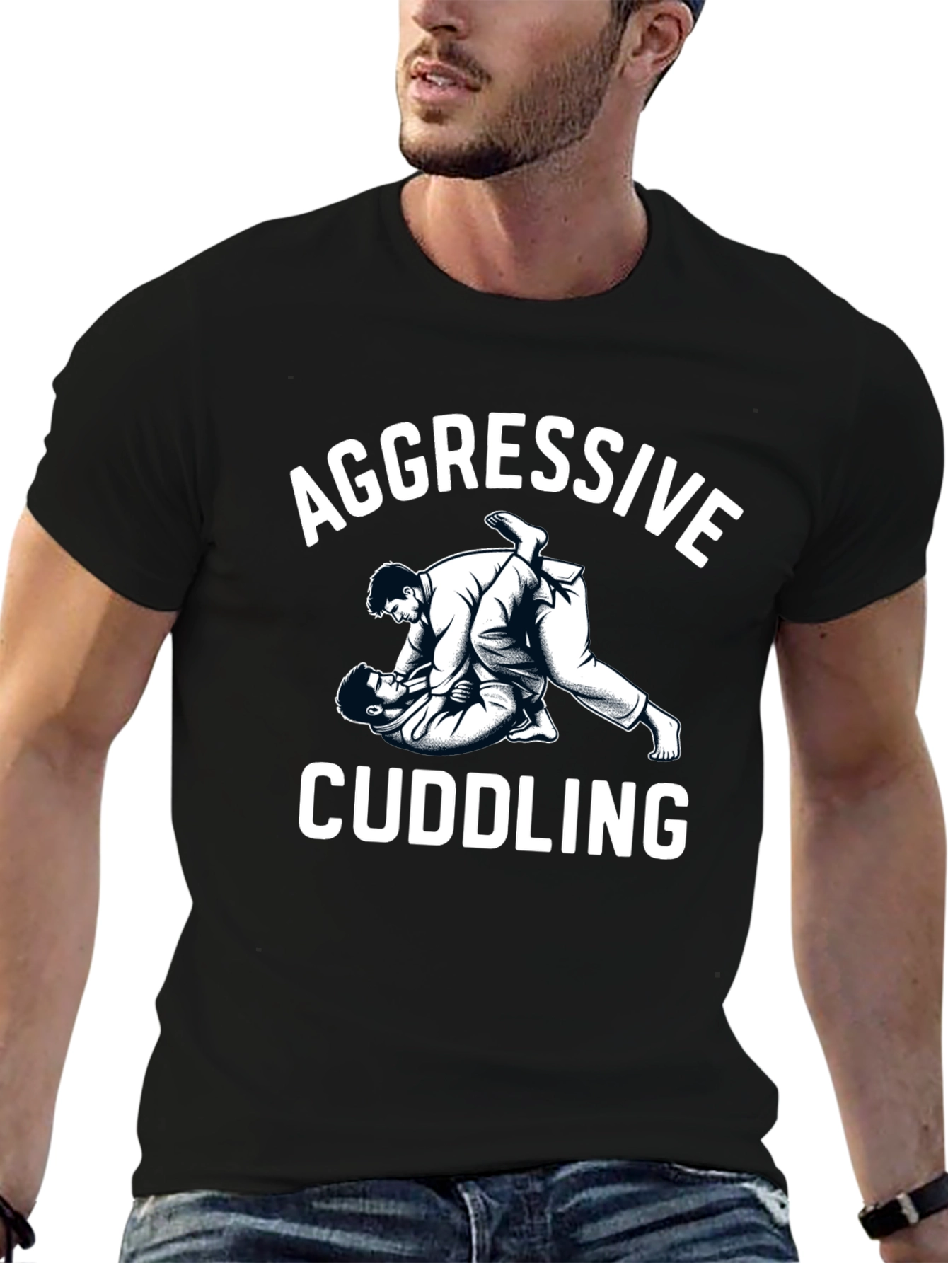 Aggressive Cuddling Graphic Tee - Martial Arts Humor