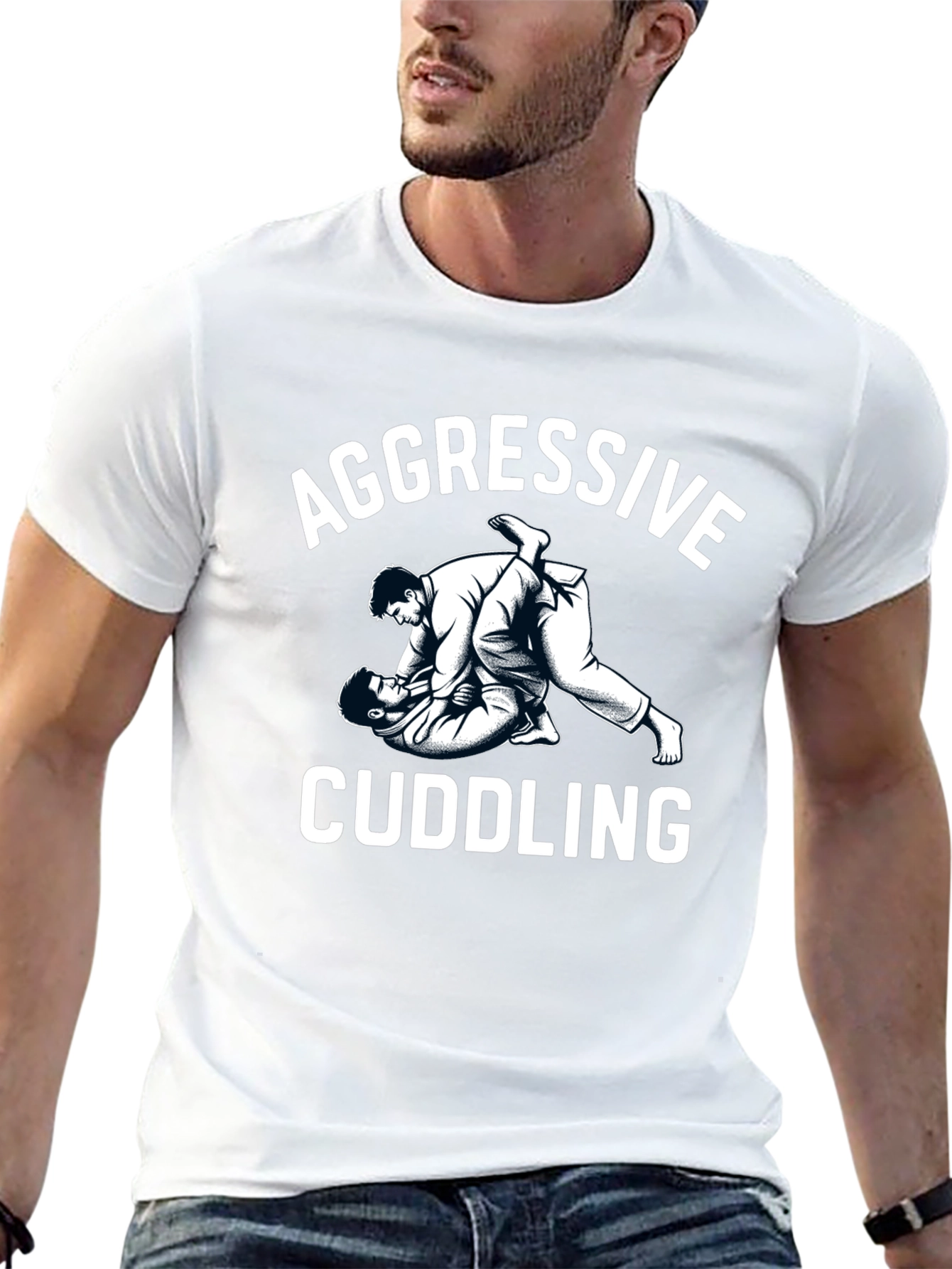 Aggressive Cuddling Graphic Tee - Martial Arts Humor