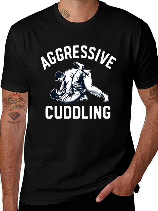Aggressive Cuddling Graphic Tee - Martial Arts Humor