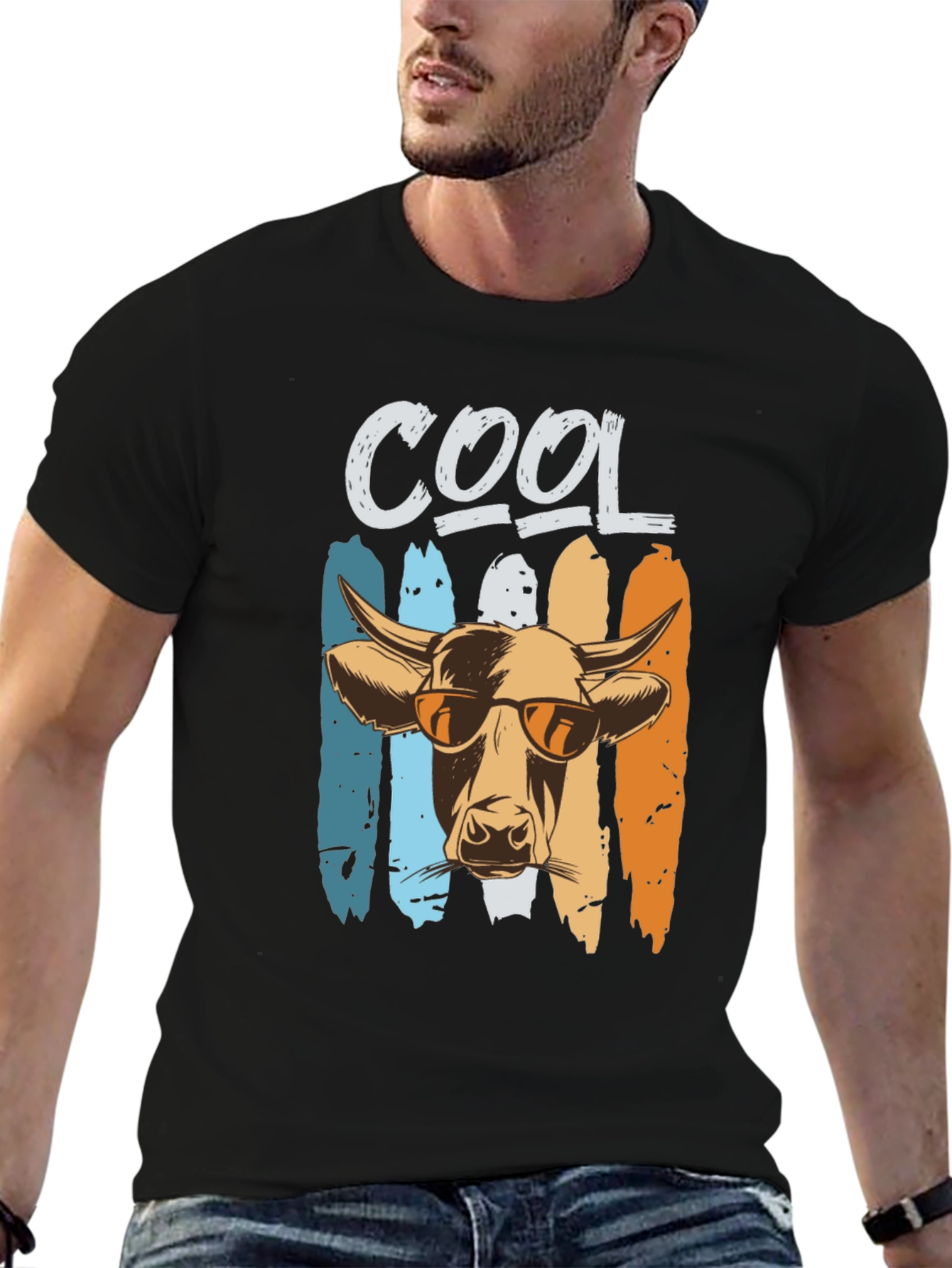 Cool Cow Graphic Tee - Unisex Black T-Shirt
