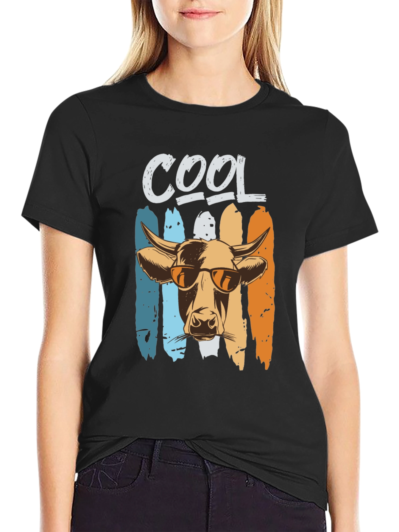Cool Cow Graphic Tee - Unisex Black T-Shirt