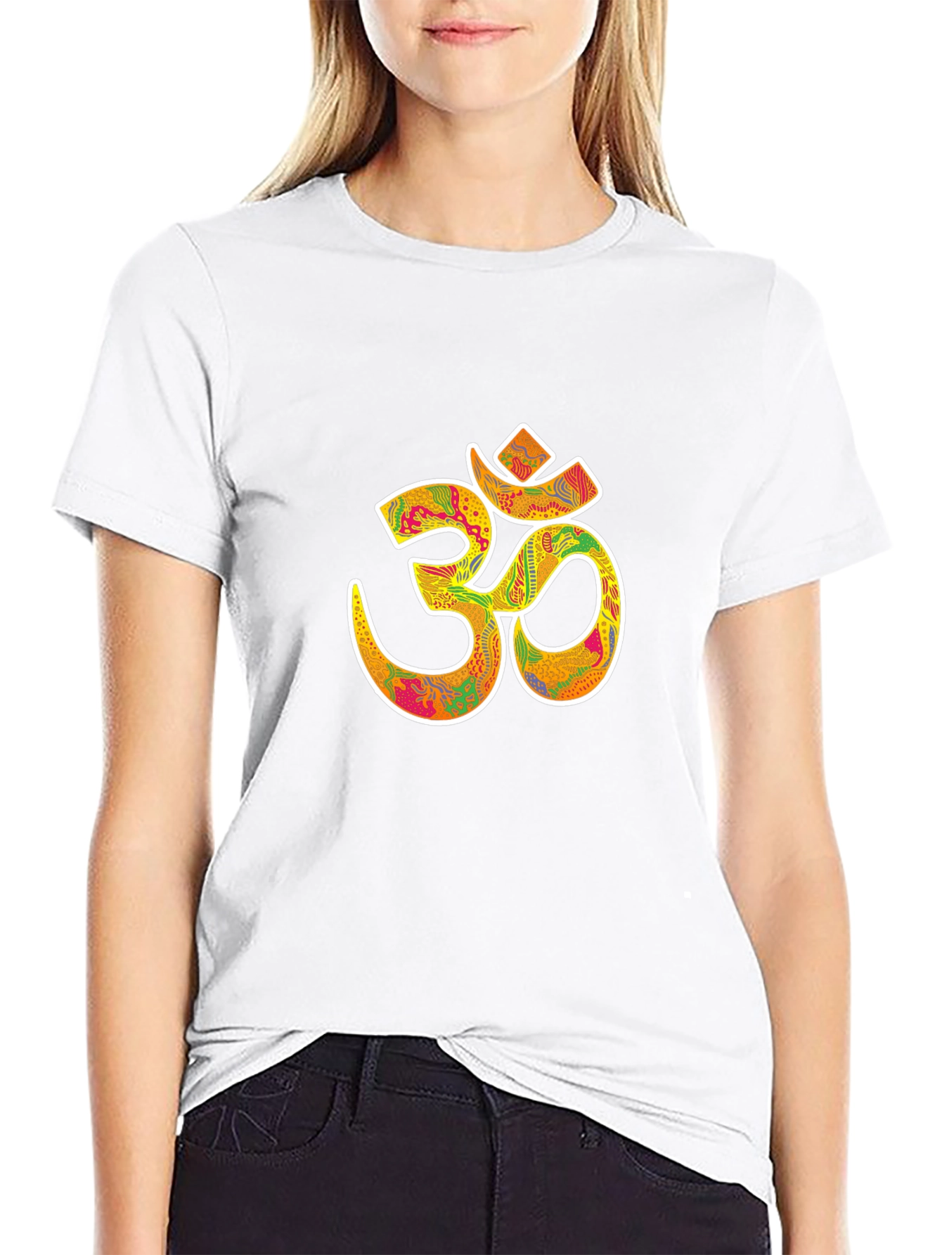 Om Symbol Graphic Tee - Black Cotton Blend T-Shirt