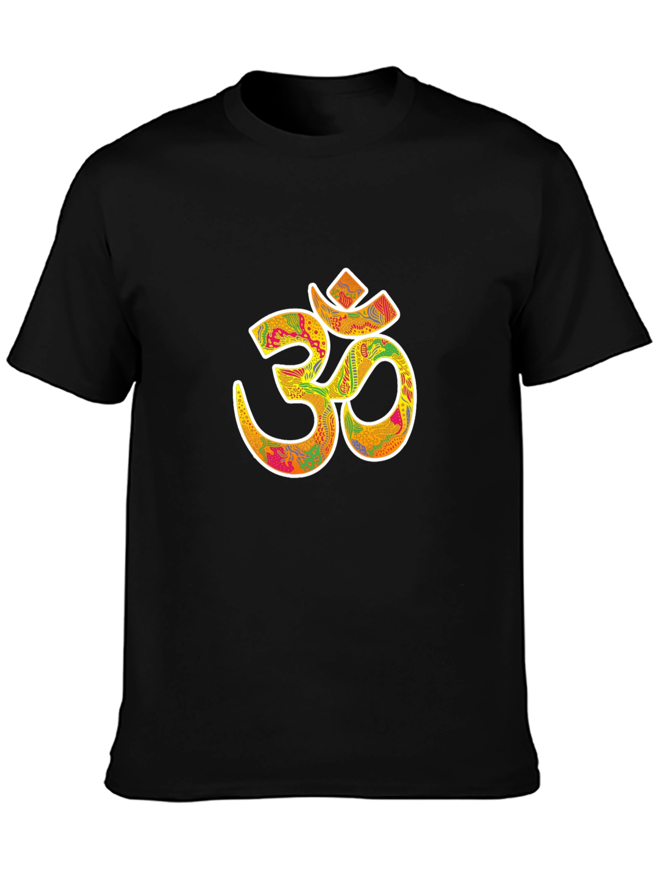 Om Symbol Graphic Tee - Black Cotton Blend T-Shirt
