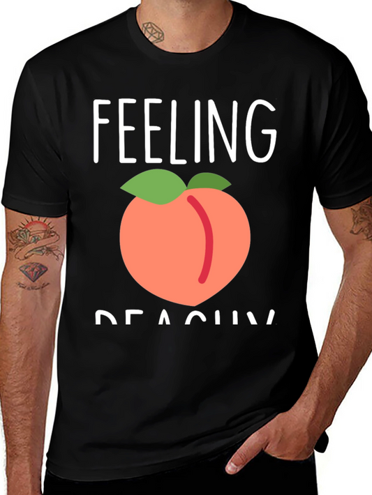 Feeling Peachy Graphic Tee - Casual Black T-Shirt