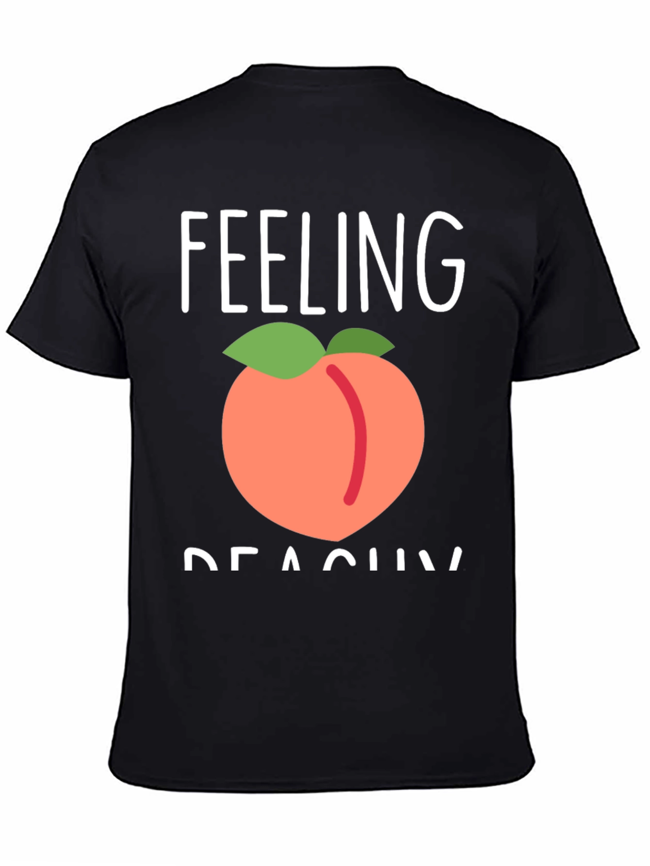 Feeling Peachy Graphic Tee - Casual Black T-Shirt