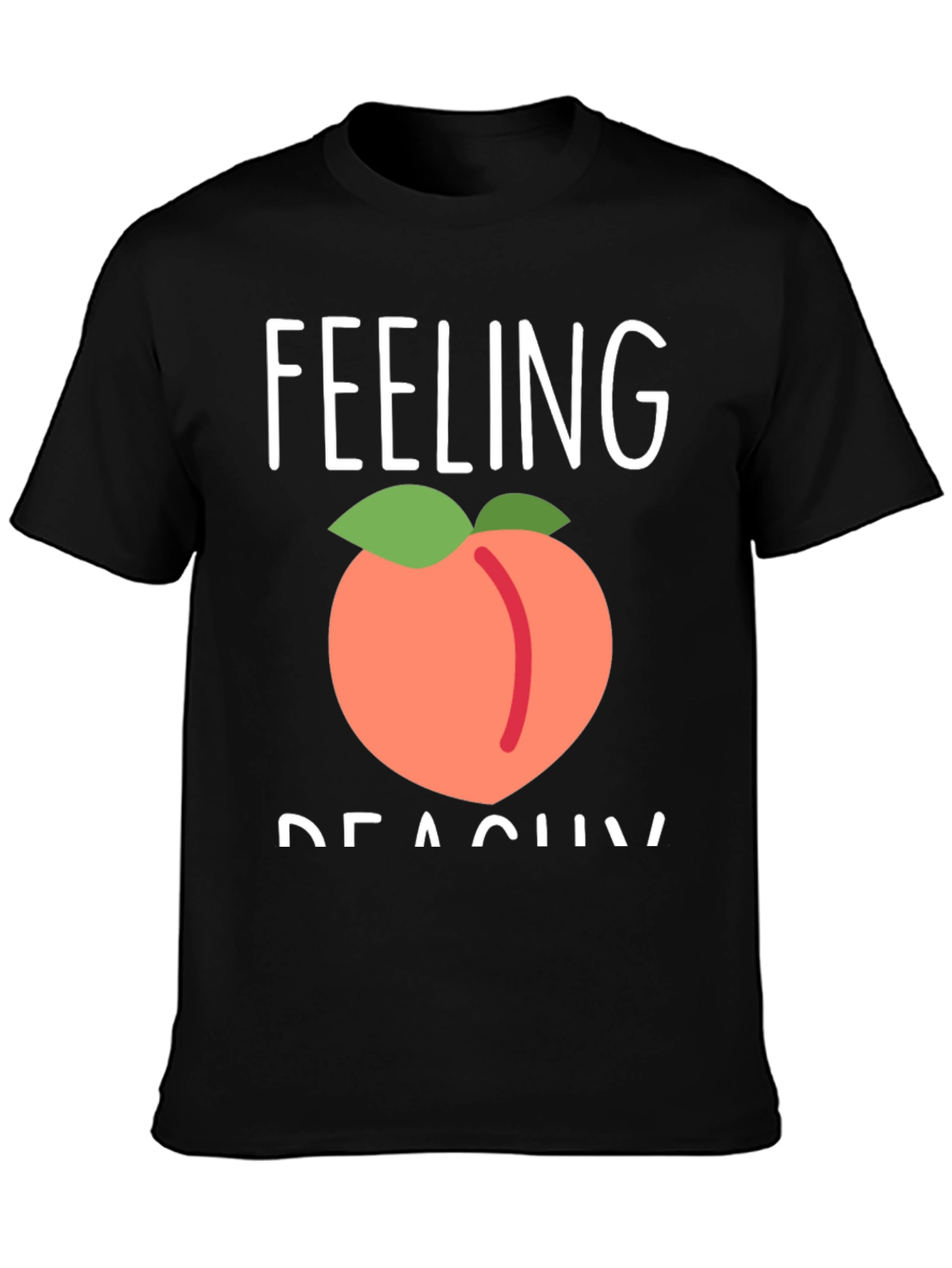 Feeling Peachy Graphic Tee - Casual Black T-Shirt