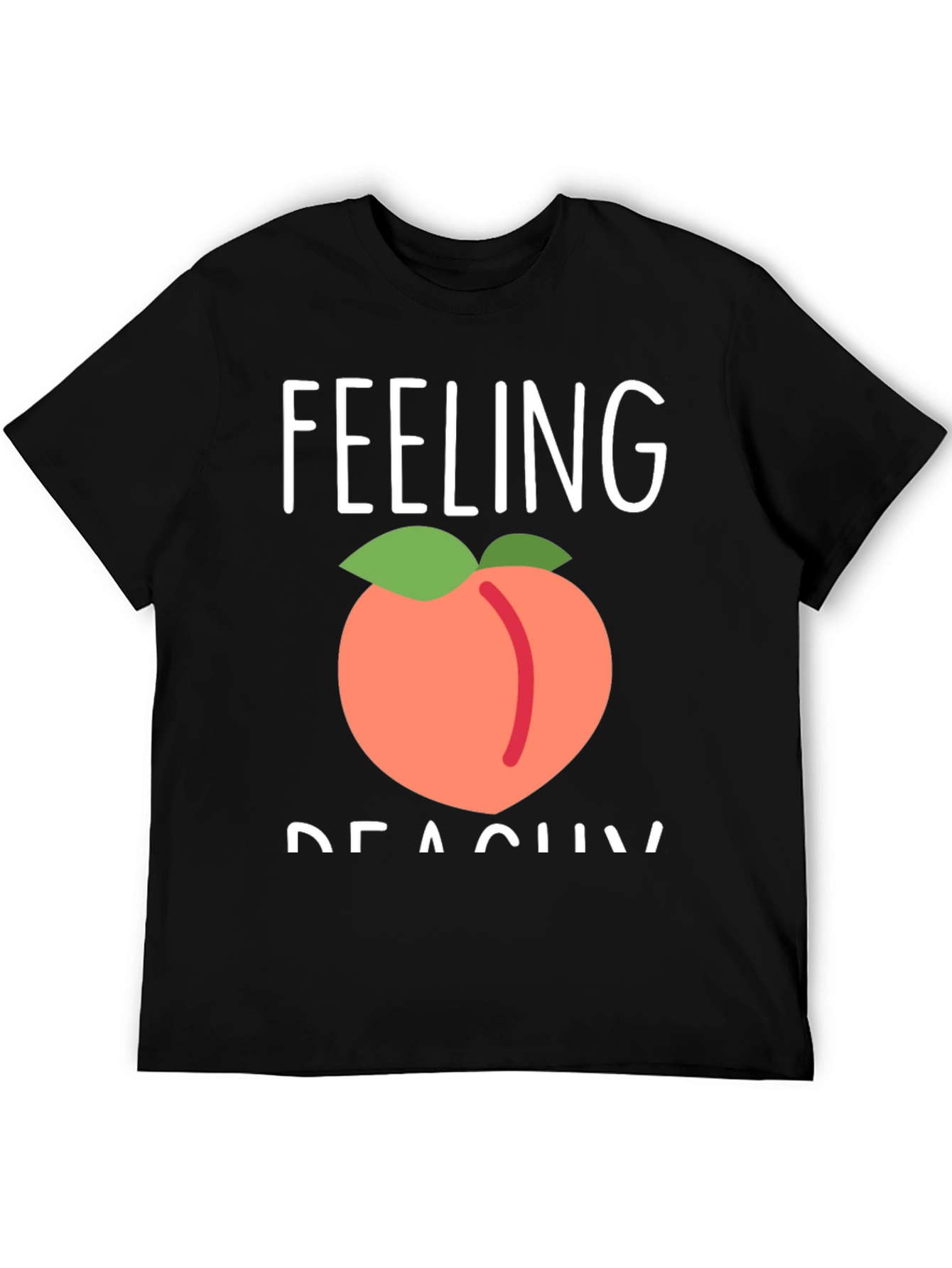 Feeling Peachy Graphic Tee - Casual Black T-Shirt