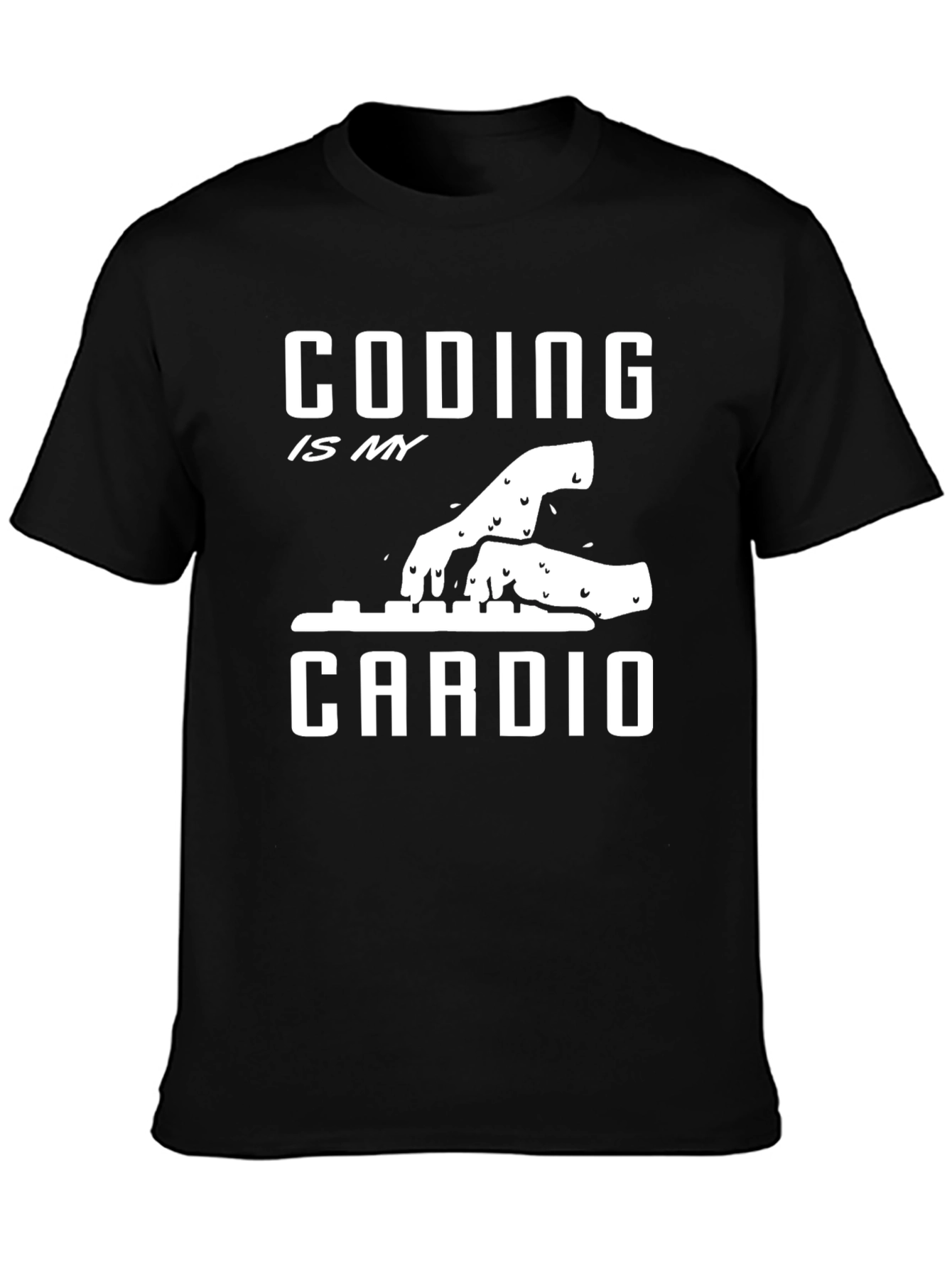 Coding is My Cardio Black T-Shirt