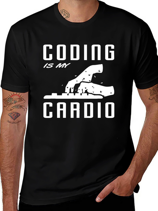 Coding is My Cardio Black T-Shirt