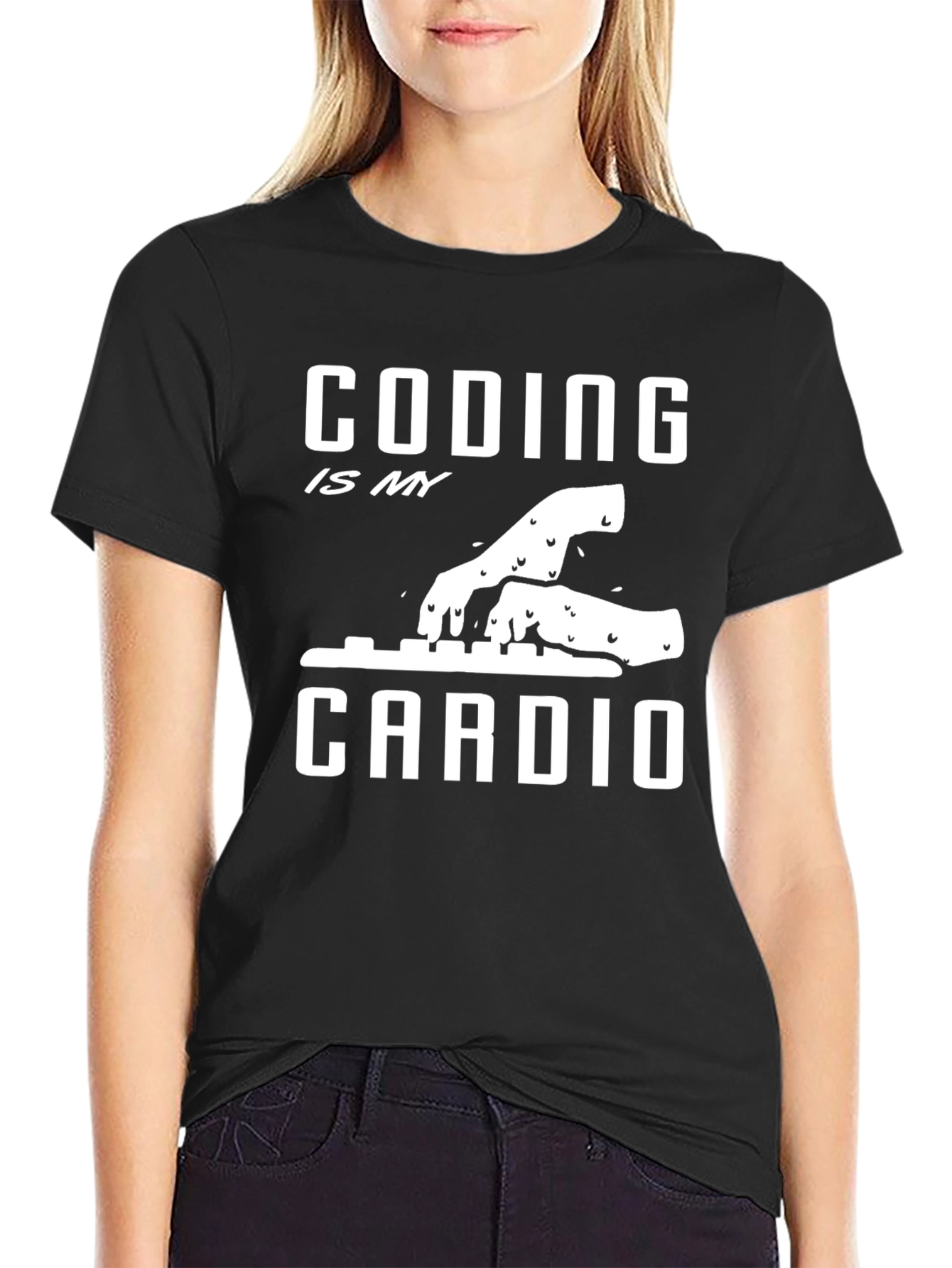Coding is My Cardio Black T-Shirt