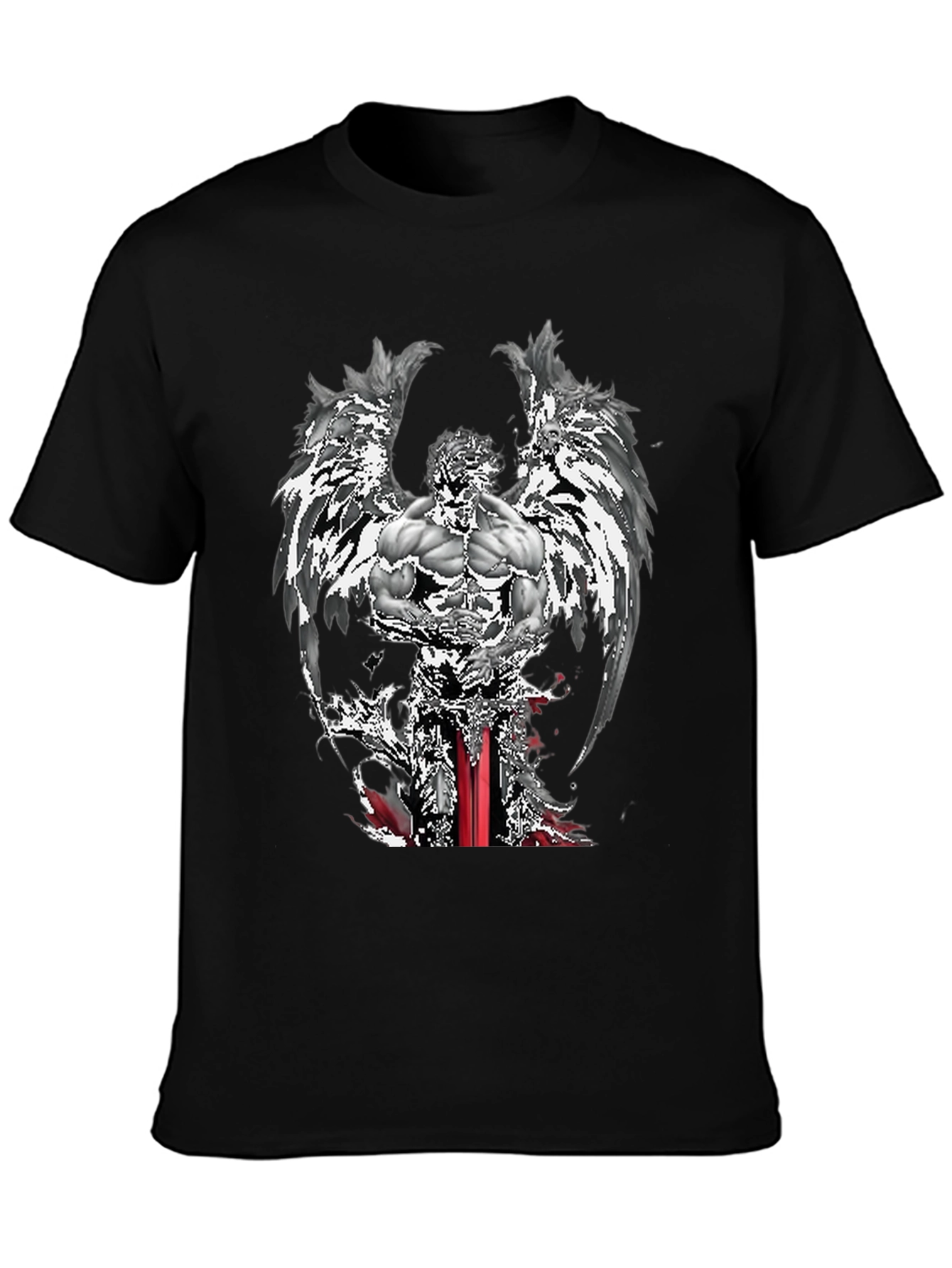 Angel Warrior Graphic Tee - Mens Black T-Shirt