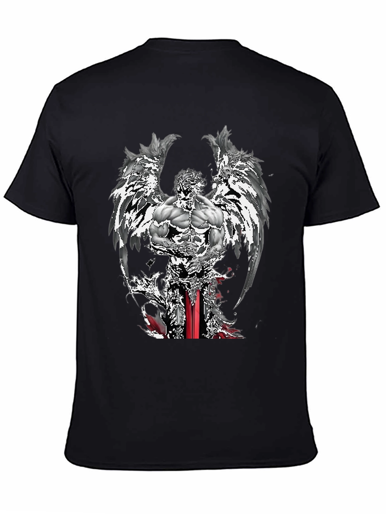 Angel Warrior Graphic Tee - Mens Black T-Shirt
