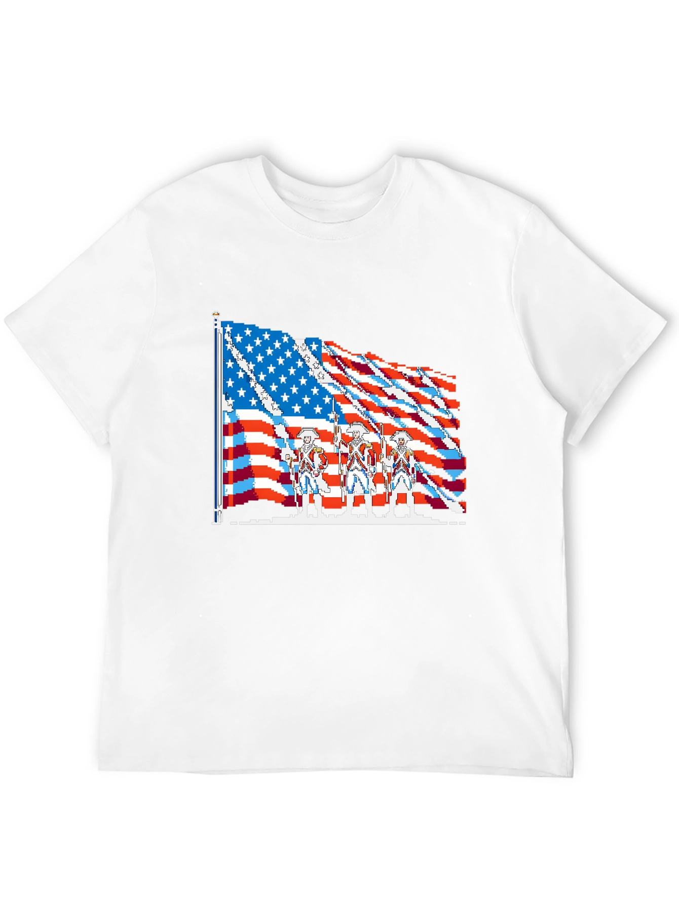 American Flag Pixel Art T-Shirt