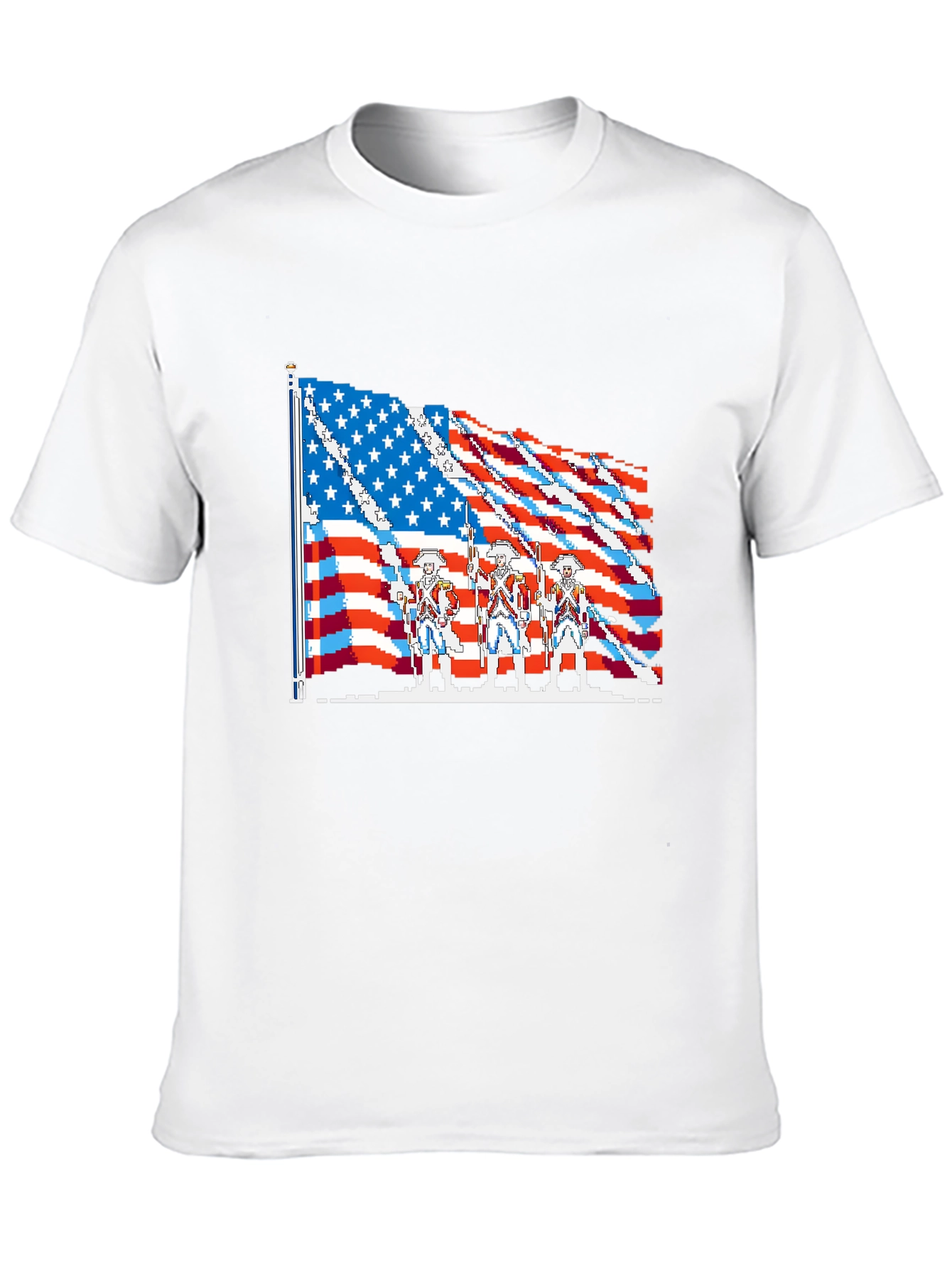 American Flag Pixel Art T-Shirt