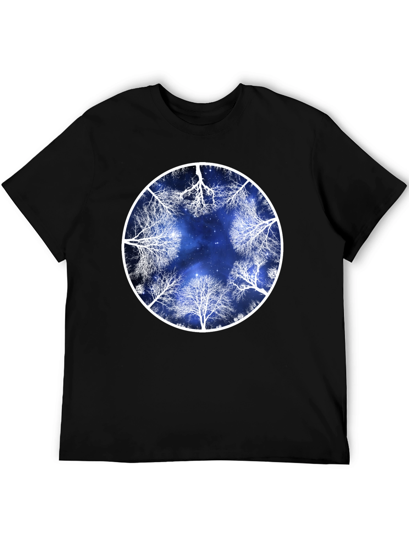 Celestial Tree Circle Graphic Tee - Black