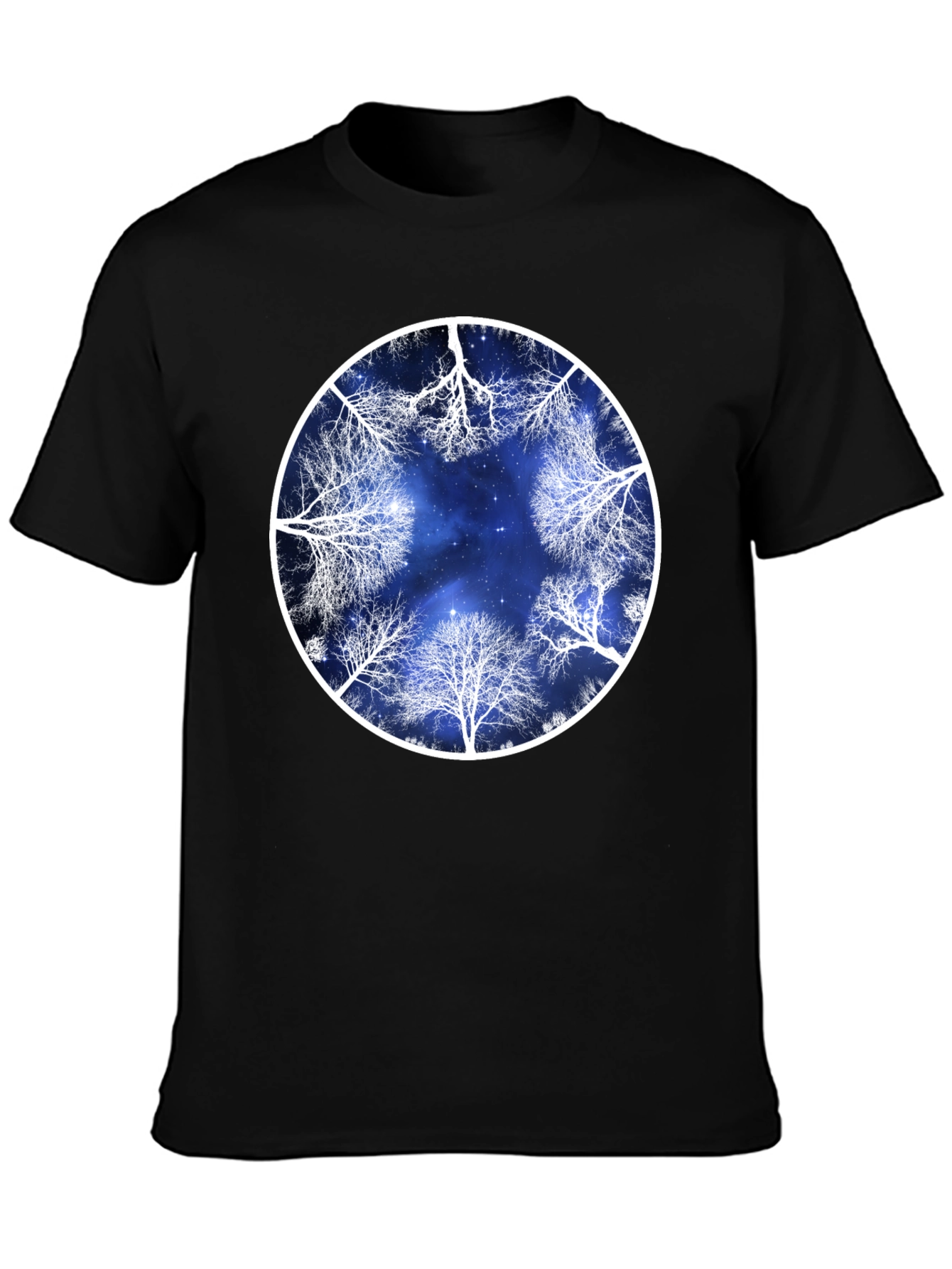 Celestial Tree Circle Graphic Tee - Black