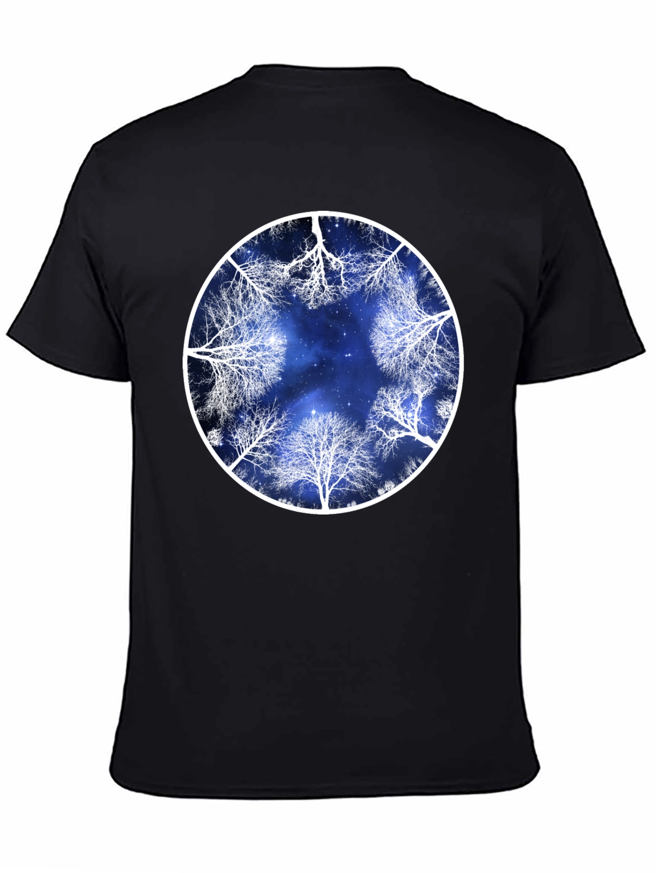 Celestial Tree Circle Graphic Tee - Black