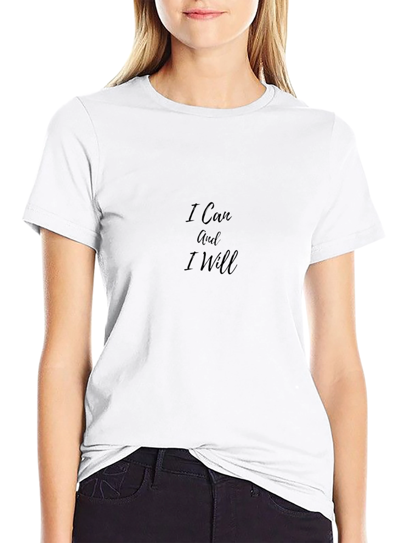 Inspirational Black T-Shirt: I Can and I Will