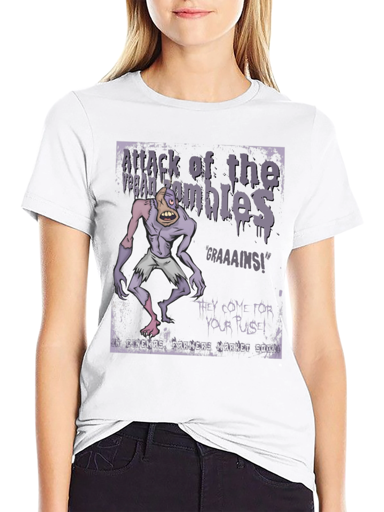 Vegan Zombie T-Shirt: Graaaains!