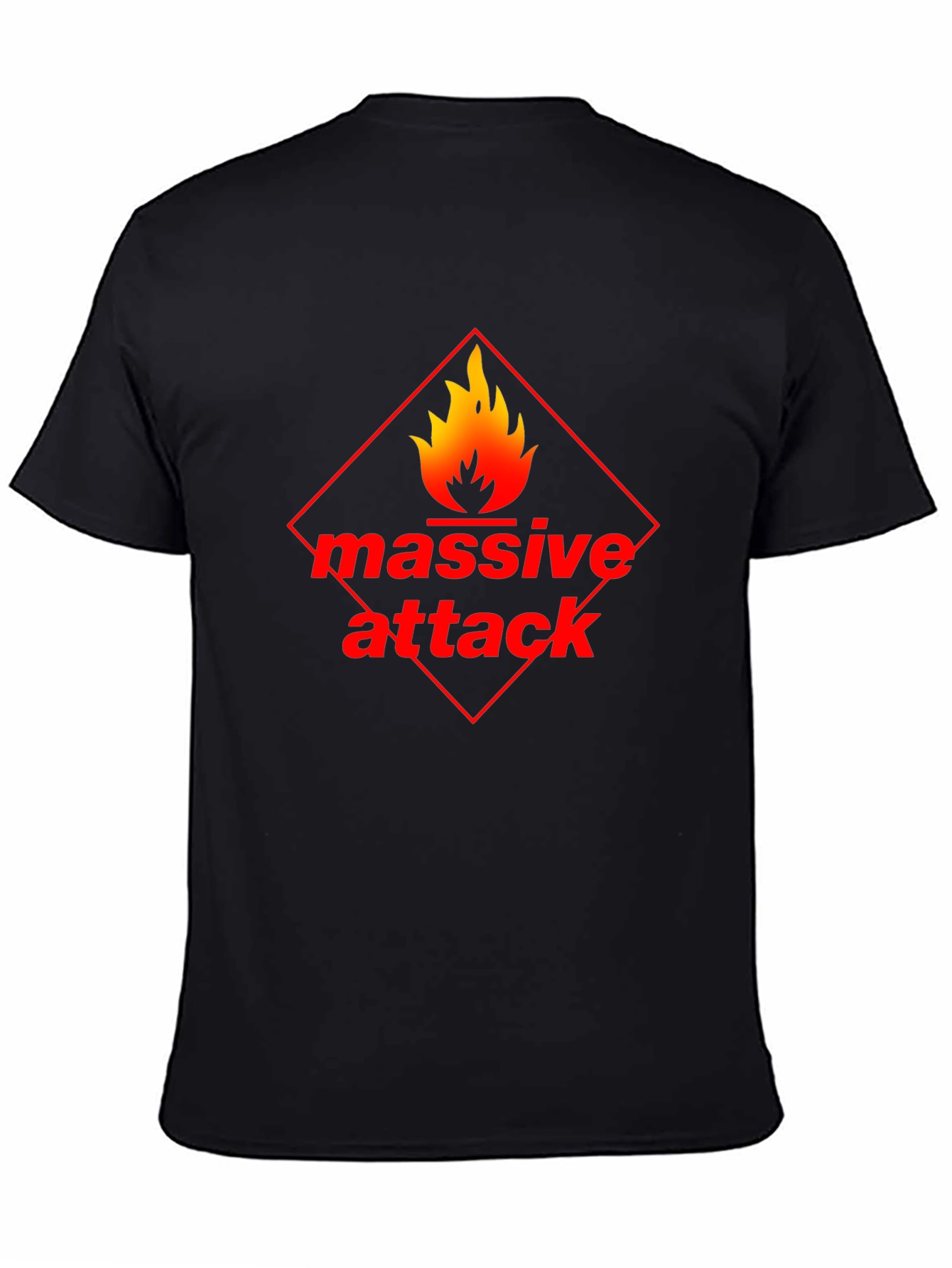Massive Attack Flame Graphic Black T-Shirt