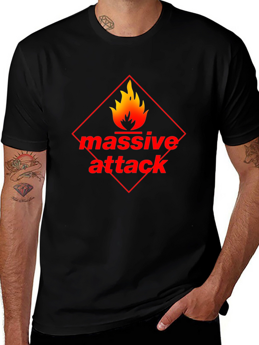 Massive Attack Flame Graphic Black T-Shirt