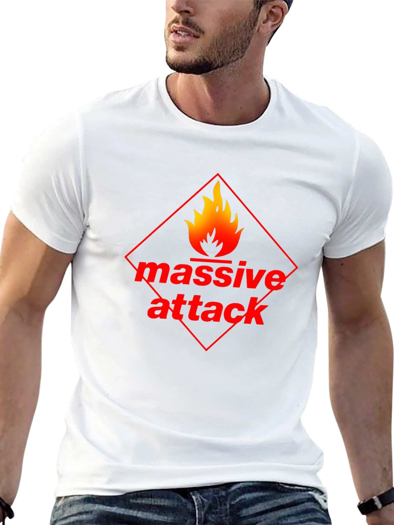 Massive Attack Flame Graphic Black T-Shirt