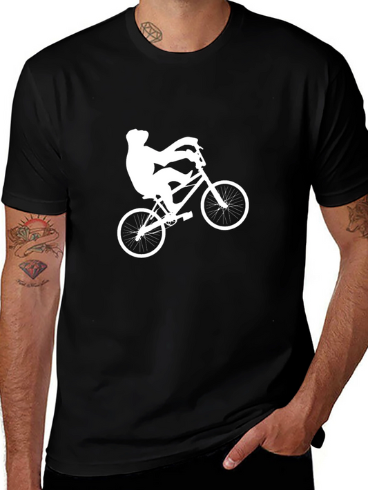 BMX Rider Graphic Tee - Black Cotton T-Shirt
